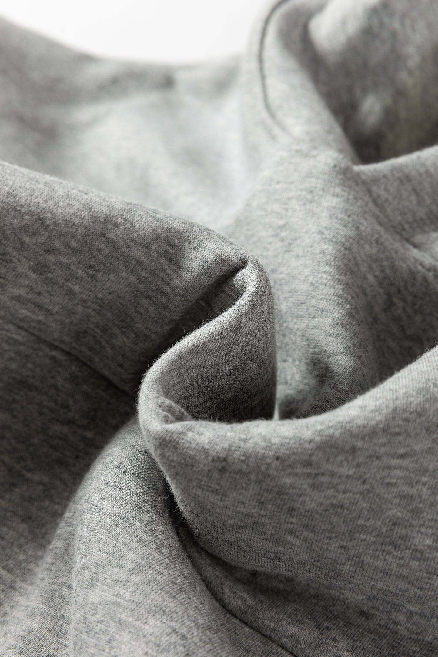 Gray Contrast Rope Drawstring Ruffle Trim Drop Shoulder Baggy Hoodie