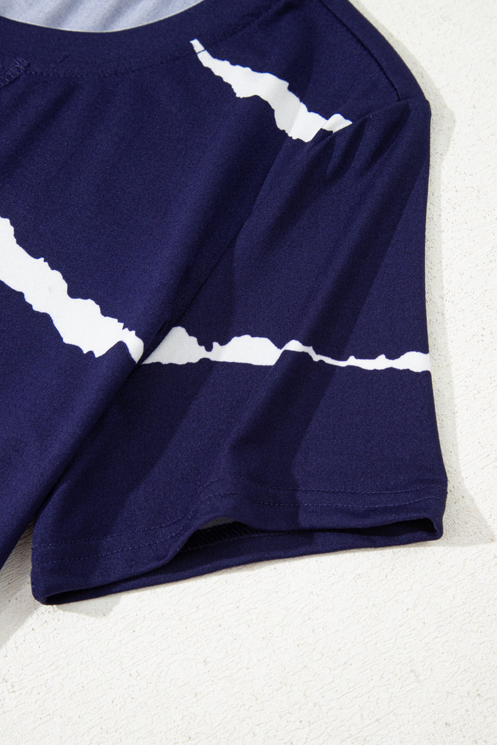 Blue Tie-dye Stripe Casual T-Shirt