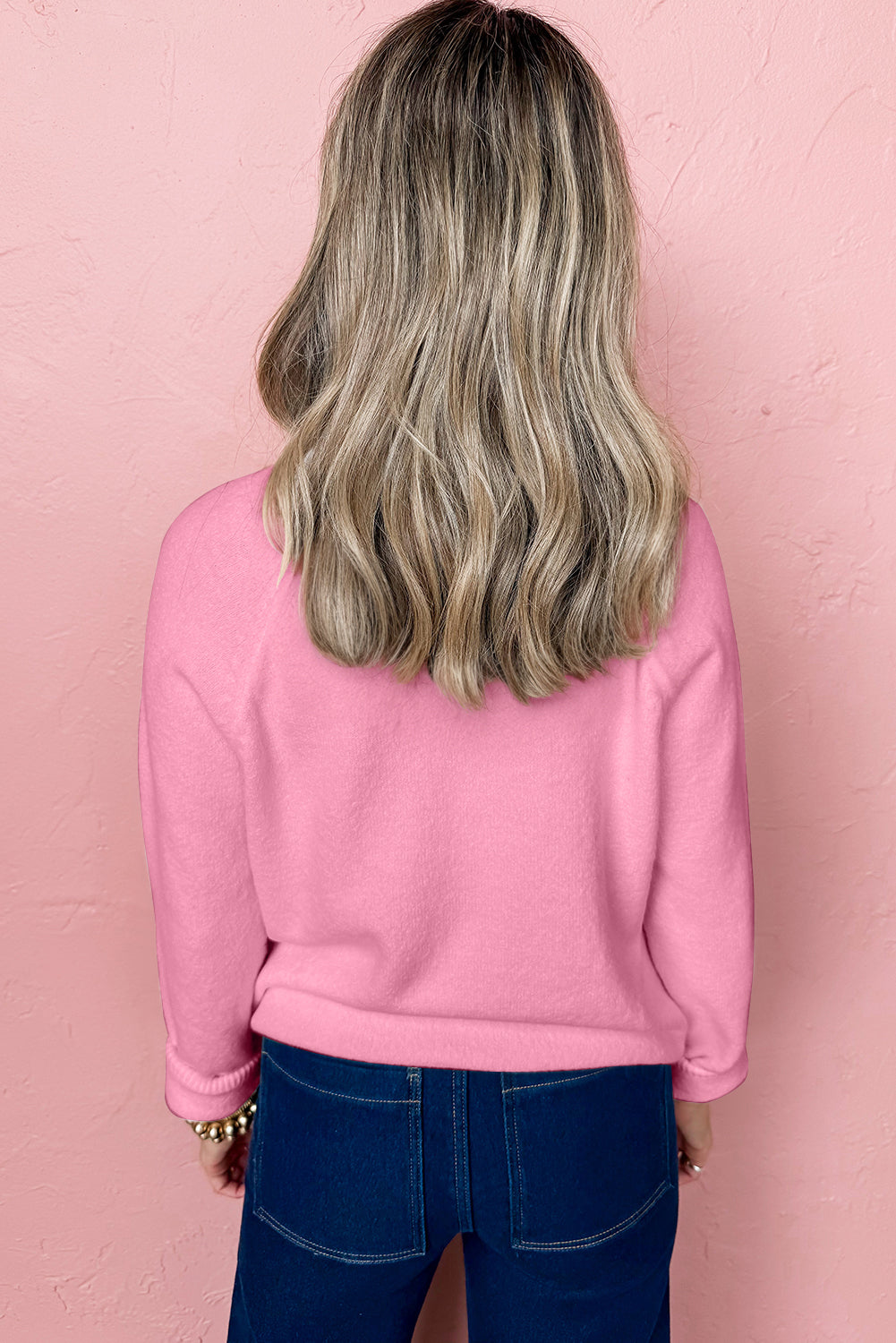 Bonbon MERRY Letter Pattern Christmas Raglan Sleeve Sweater