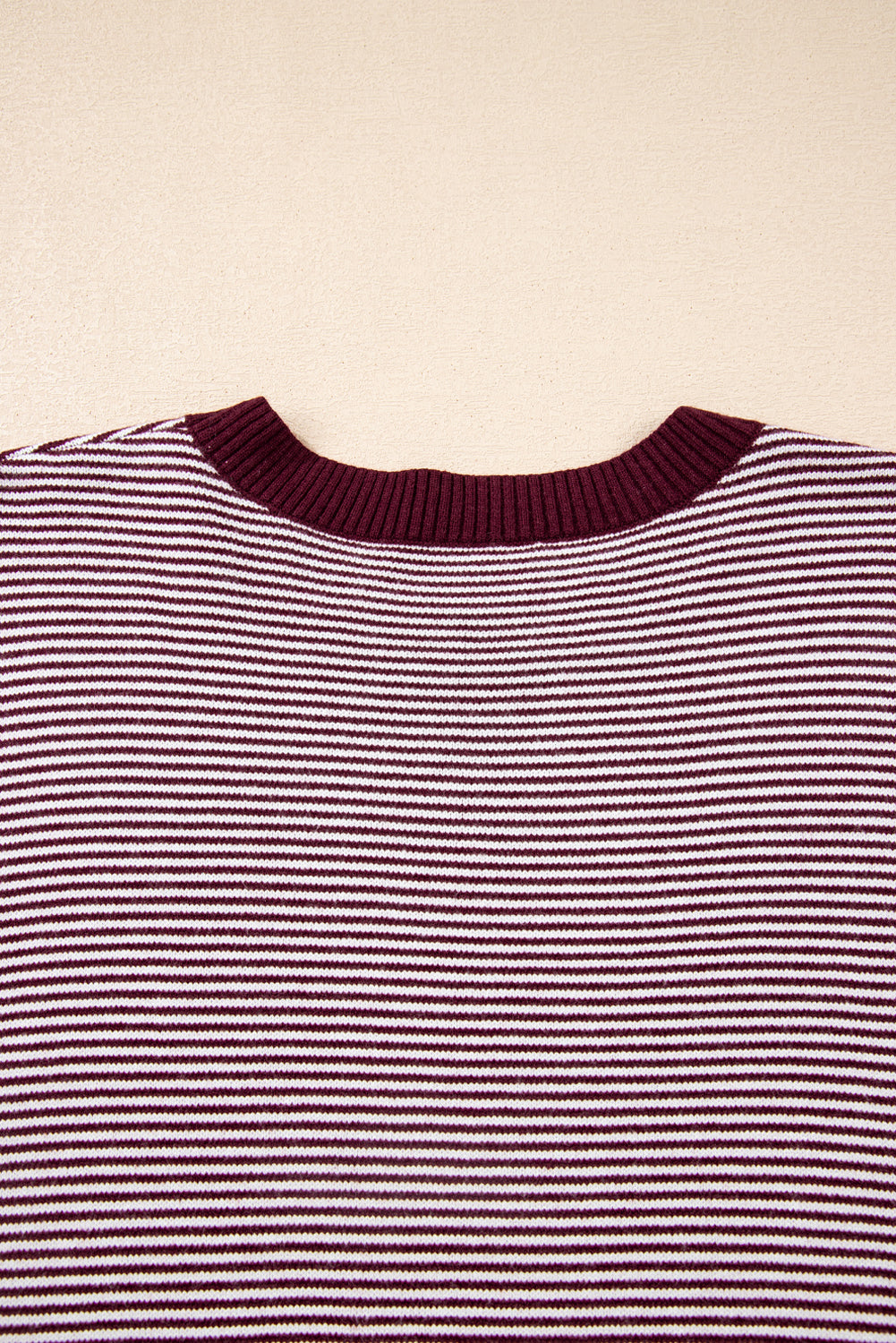 Red Stripe Color Block Patchwork Dolman Oversize Tunic Sweater