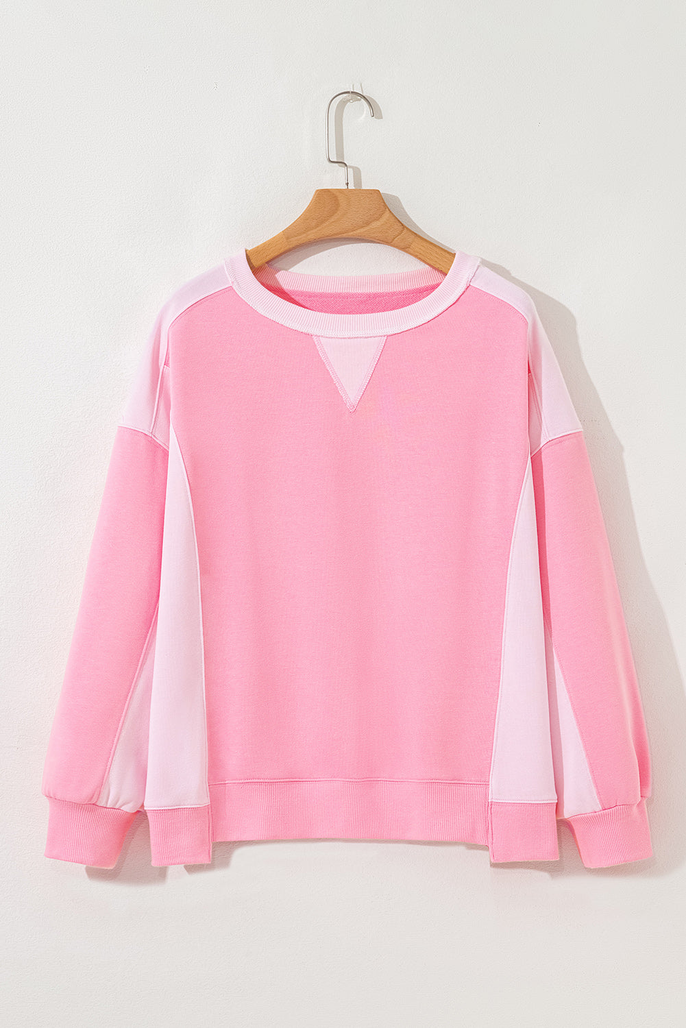 Bonbon 2-tone Color Block Patchwork Drop Shoulder Sweatshirt
