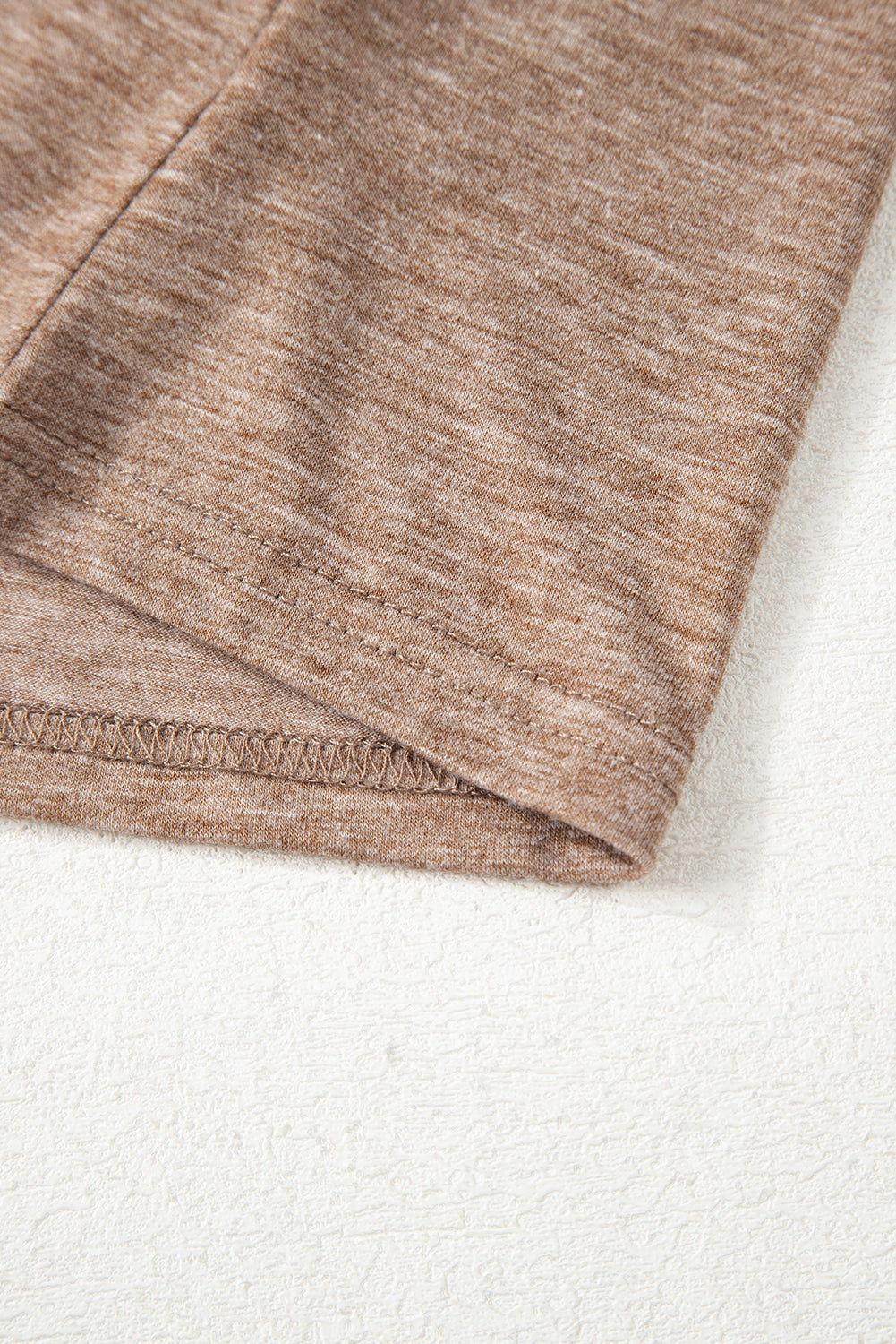 DUNE Solid Colour V-Neck Double Layer Sleeve Loose T-Shirt