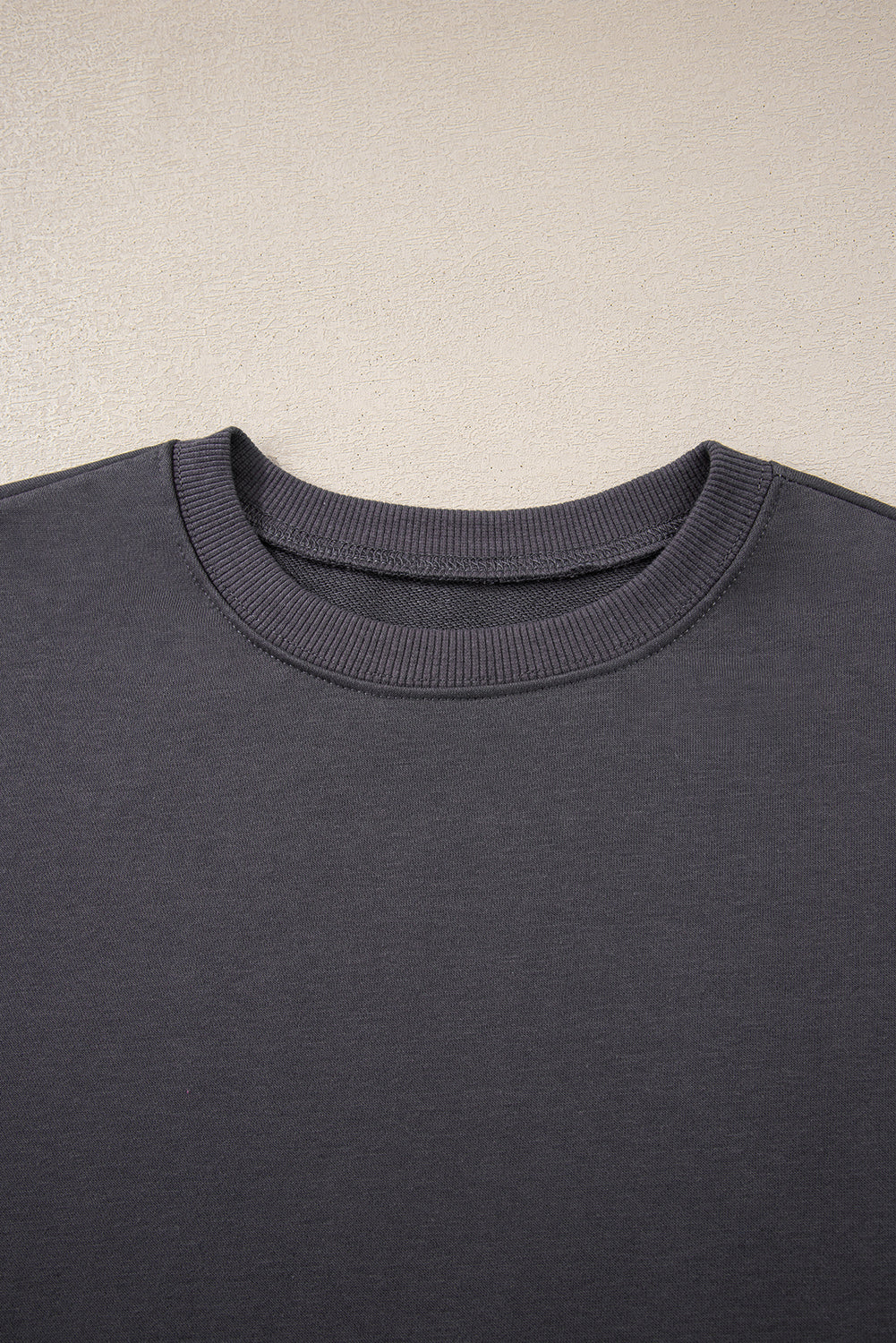 Dark Grey Varsity Striped Detail Drop Shoulder Oversized Sweatshirt