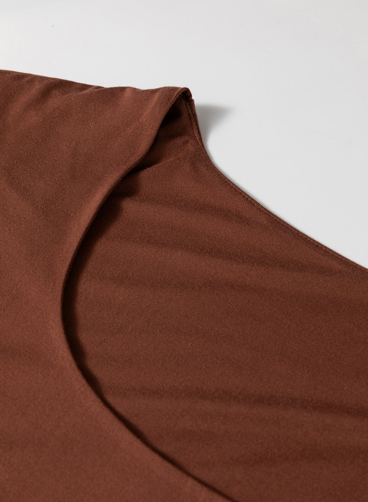 Coffee Solid Color U Neck Slim Fit Tank Top