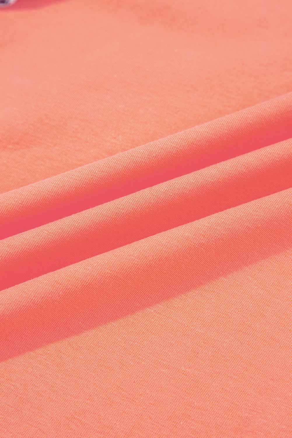 Grapefruit Orange Plaid Waffle Flower Patchwork Bracelet Sleeve Top