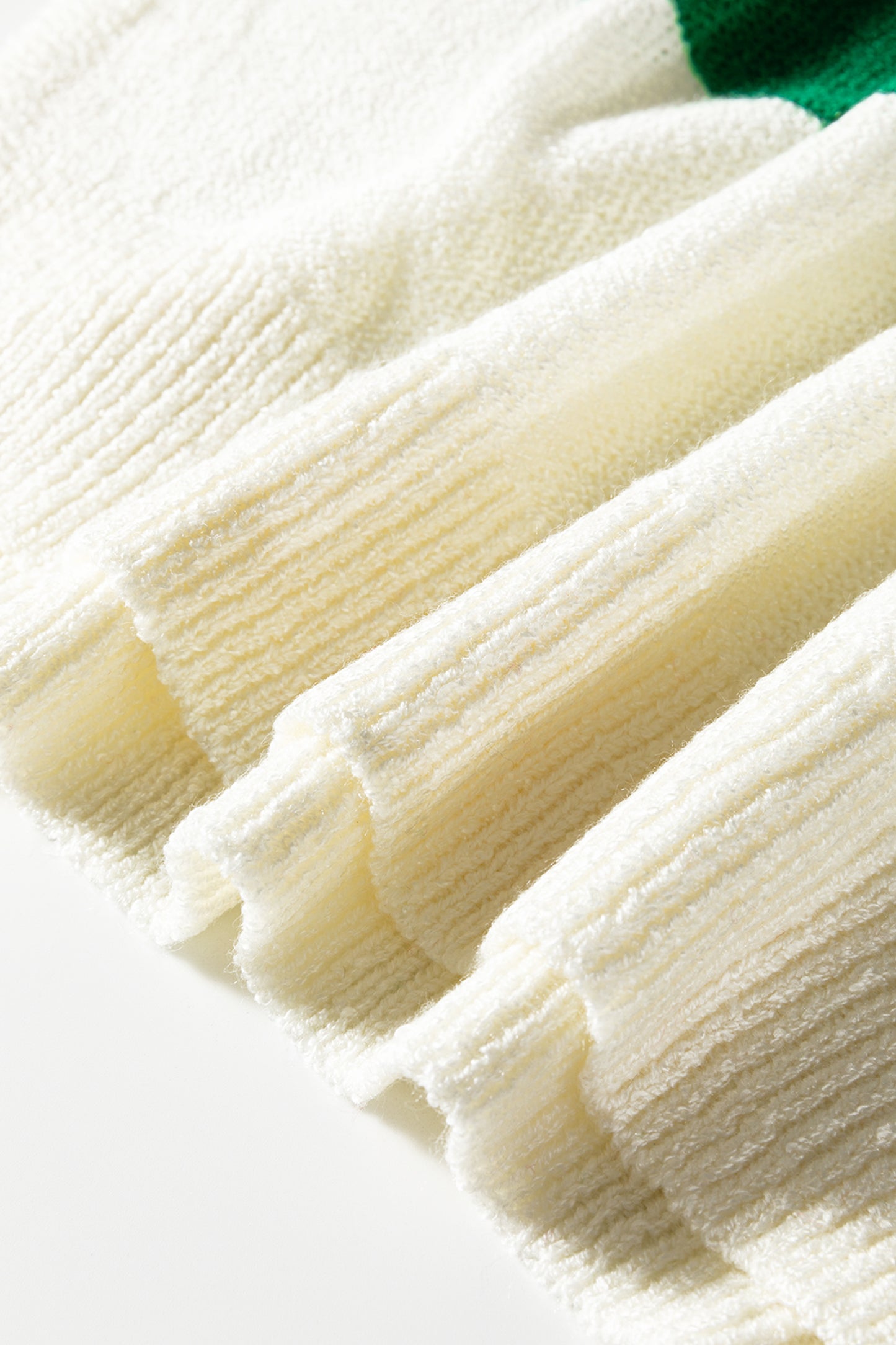 Red Stripe Loose Color Block Drop Shoulder Bubble Sleeve Sweater