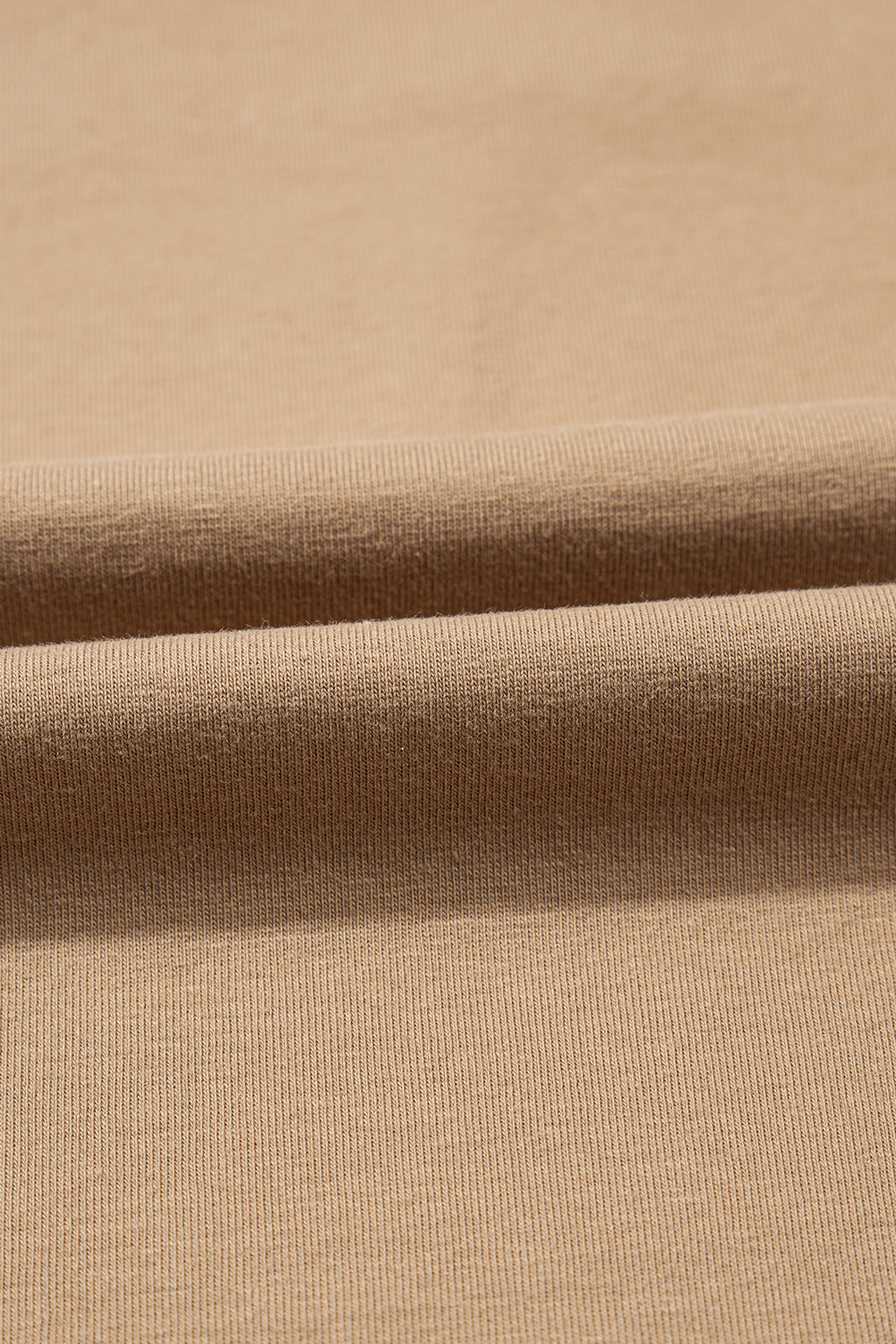 Pale Khaki Long Sleeve Buttons V Neck Slim Fit Top