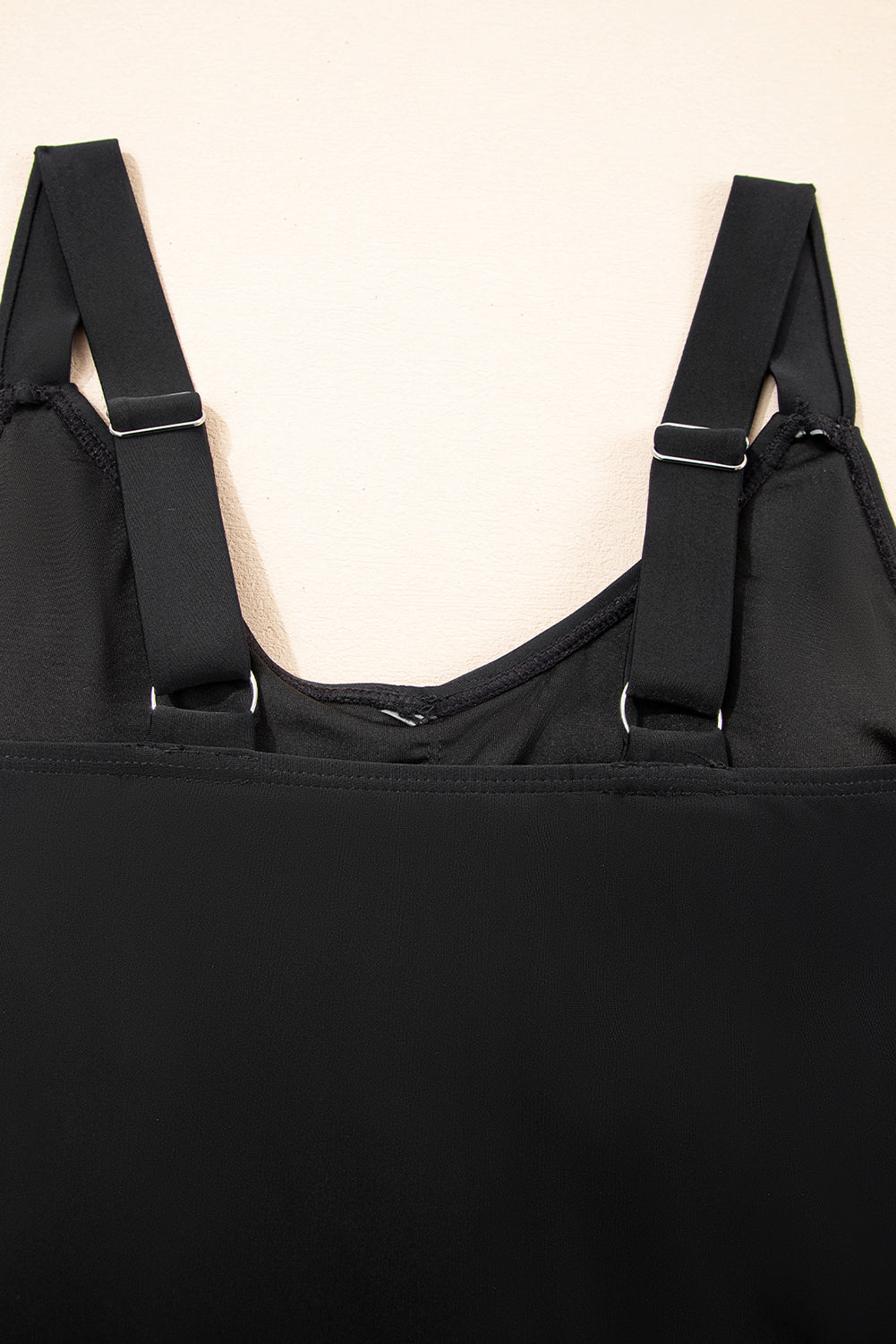 Black Adjustable Straps Cutout Ruched Knot Slit One Piece Swim Dress