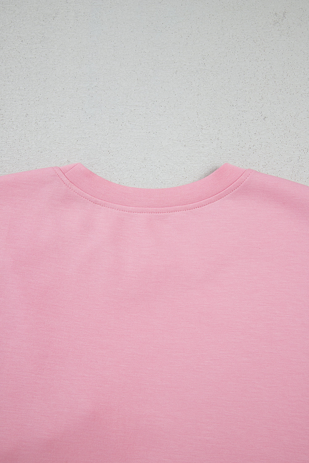 Pink Bow Applique Half Sleeve T-shirt