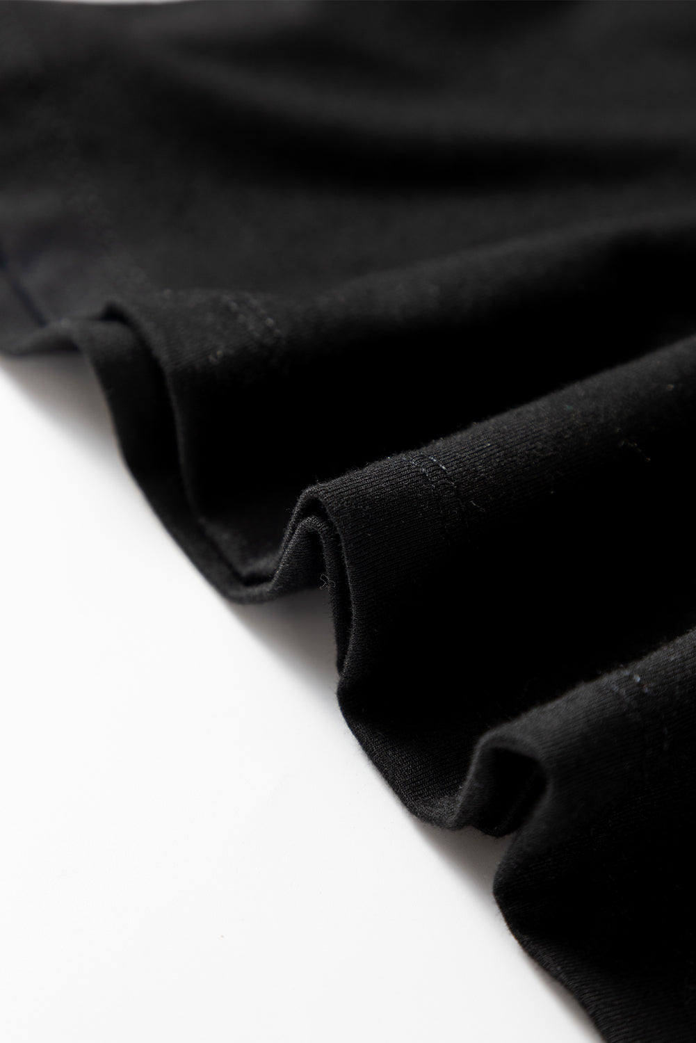 Black Solid Color Long Sleeve Fitted Top