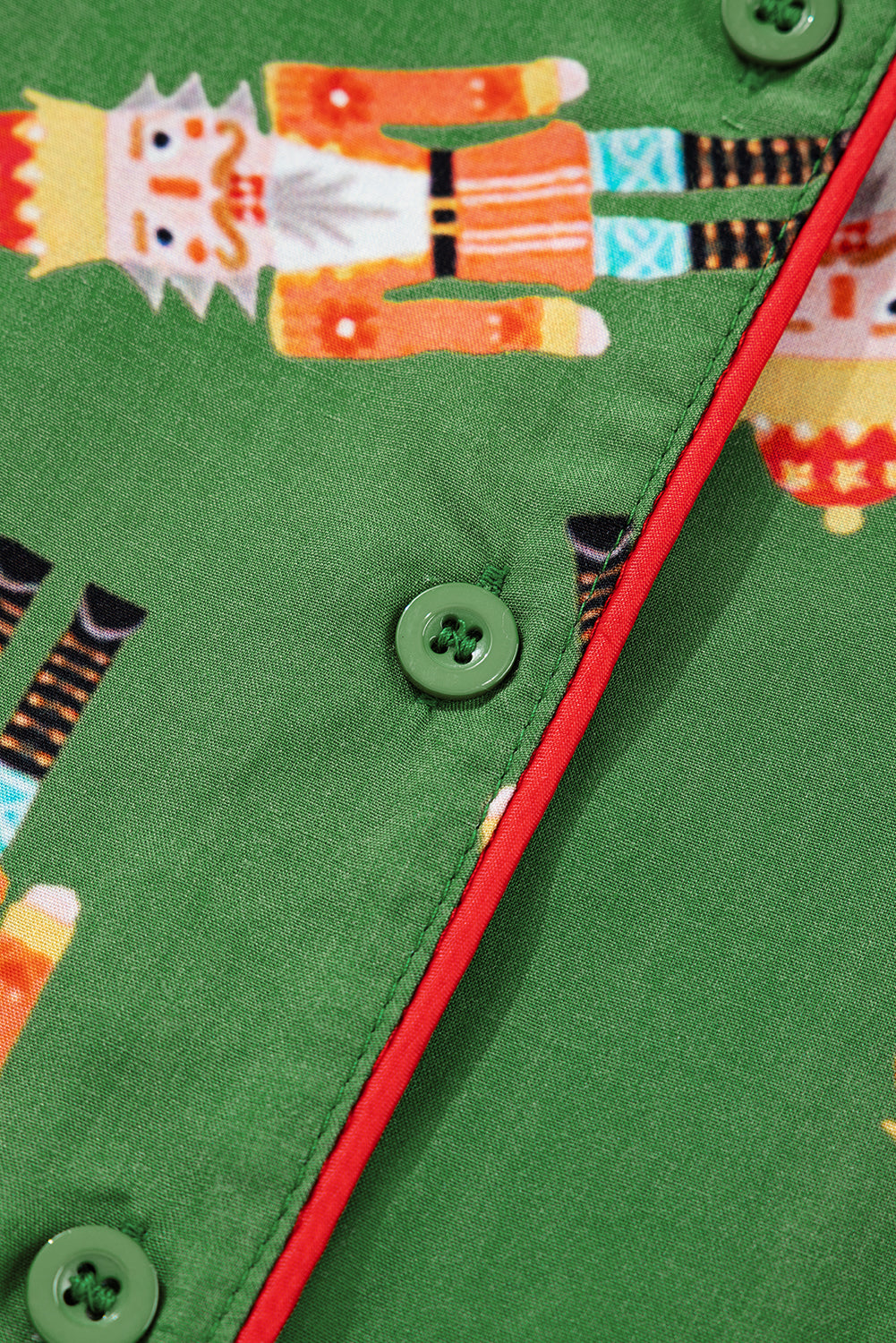 Green Christmas Candy Contrast Trim Bow Knot Silky 2pcs Pajama Set