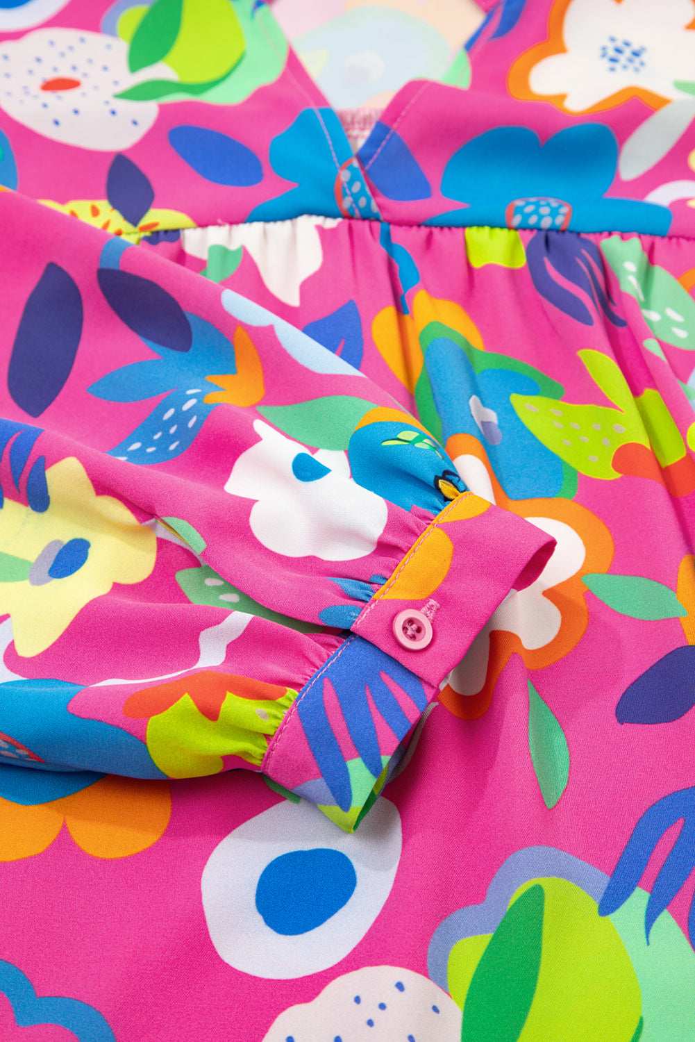 Rose Flower Bomb V Neck Blouse