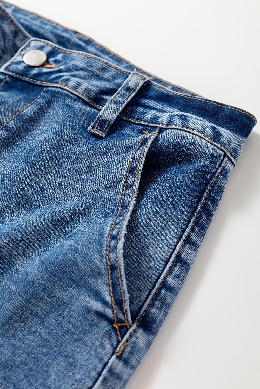 Dusk Blue Seam Detail Ankle Length Cropped BarrelJeans