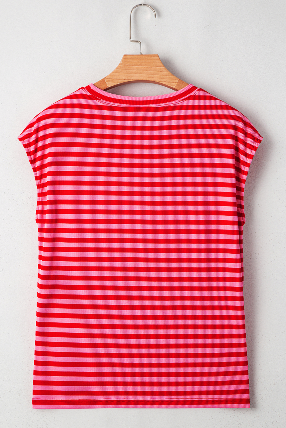Red Stripe MAMA Graphic Cap Sleeve T Shirt