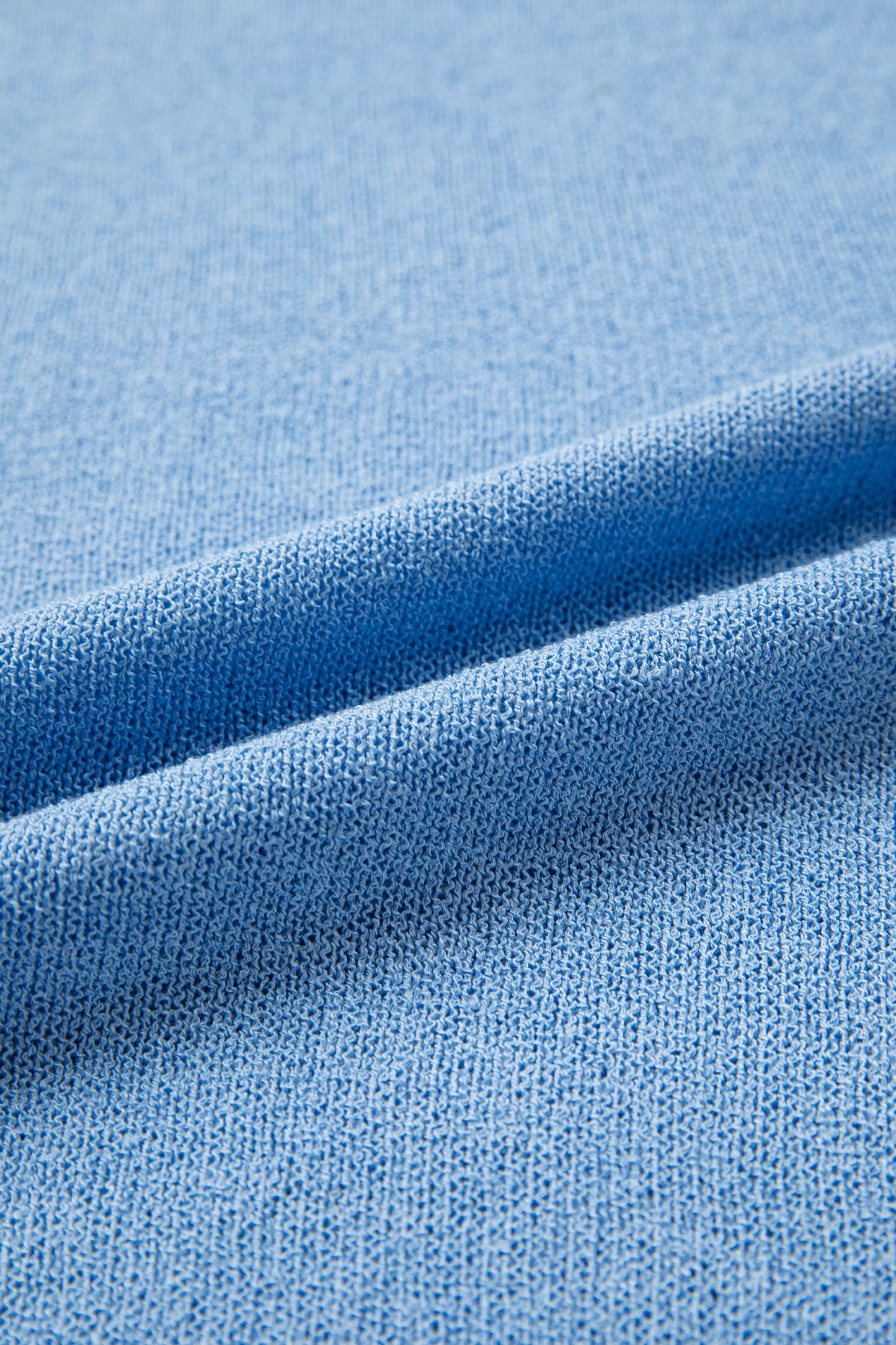 Sky Blue Contrast Trim Round Neck Sleeveless Sweater