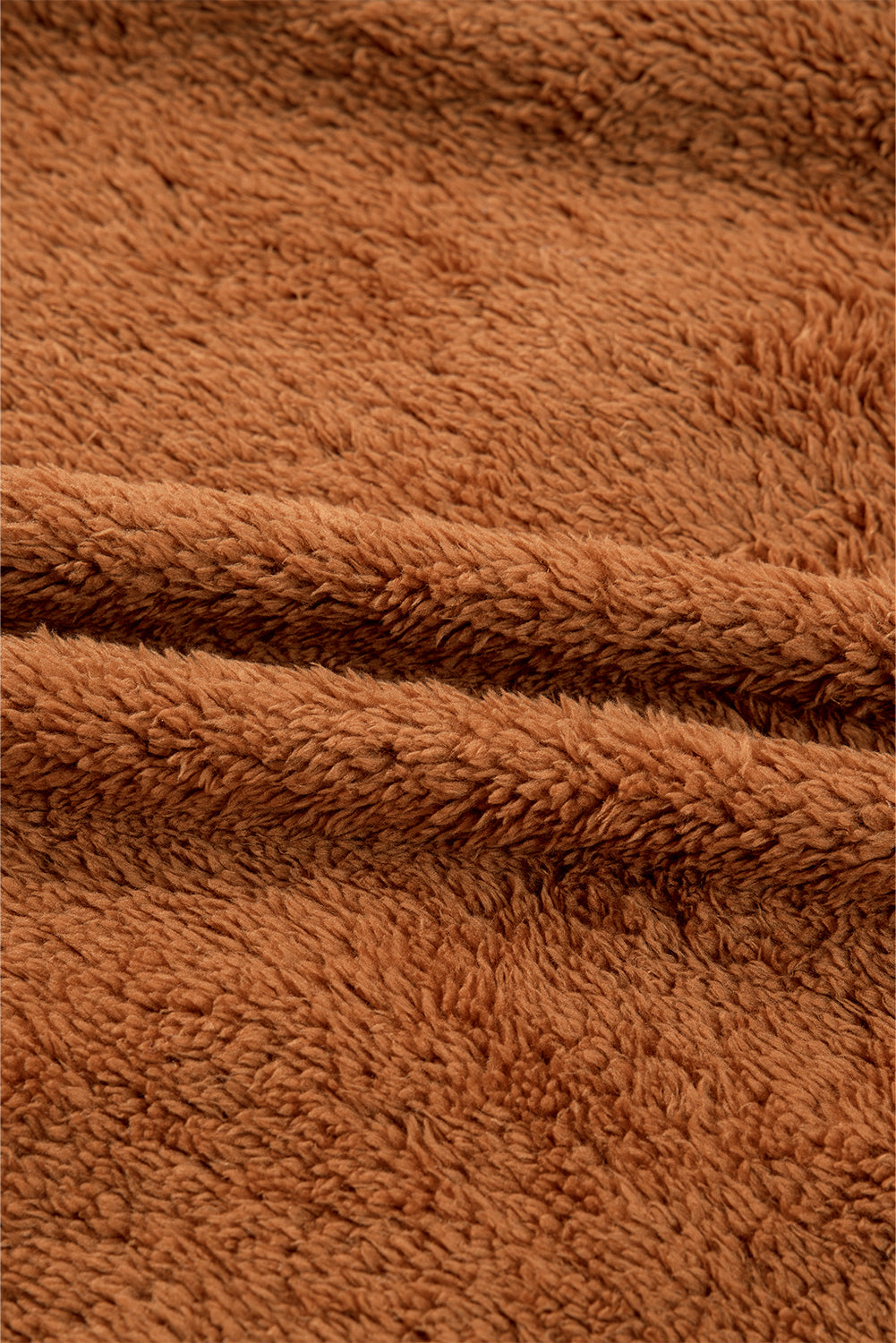 Chestnut Color Block Plush Patchwork Zipper Stand Neck Vest