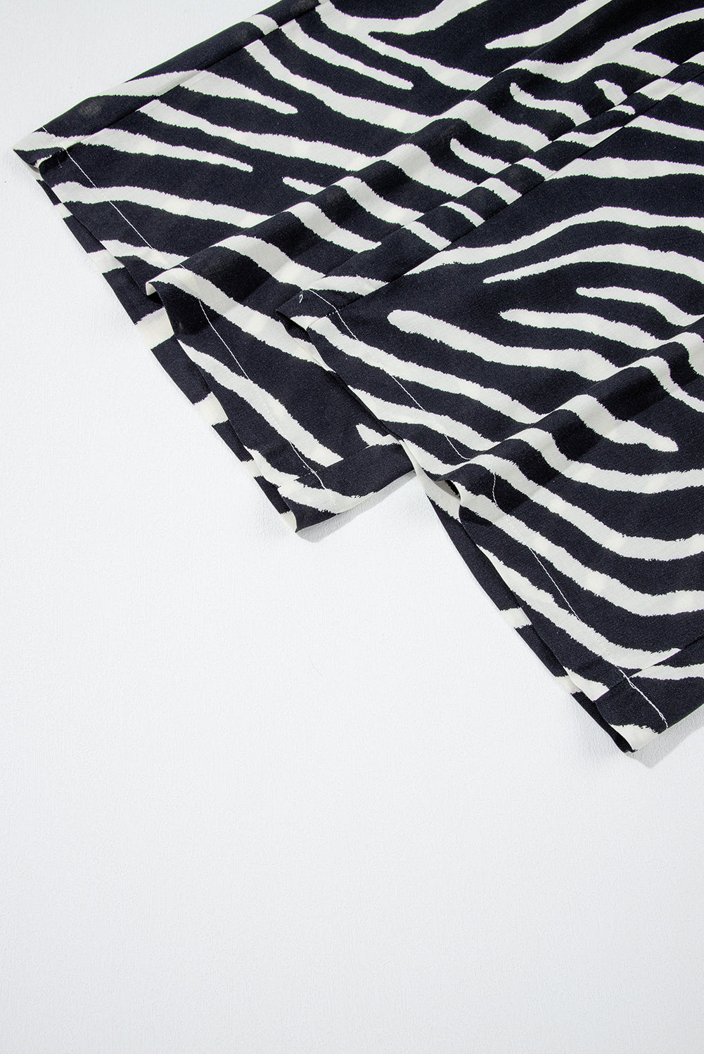 Black Zebra Striped Summer Wide Leg Pants