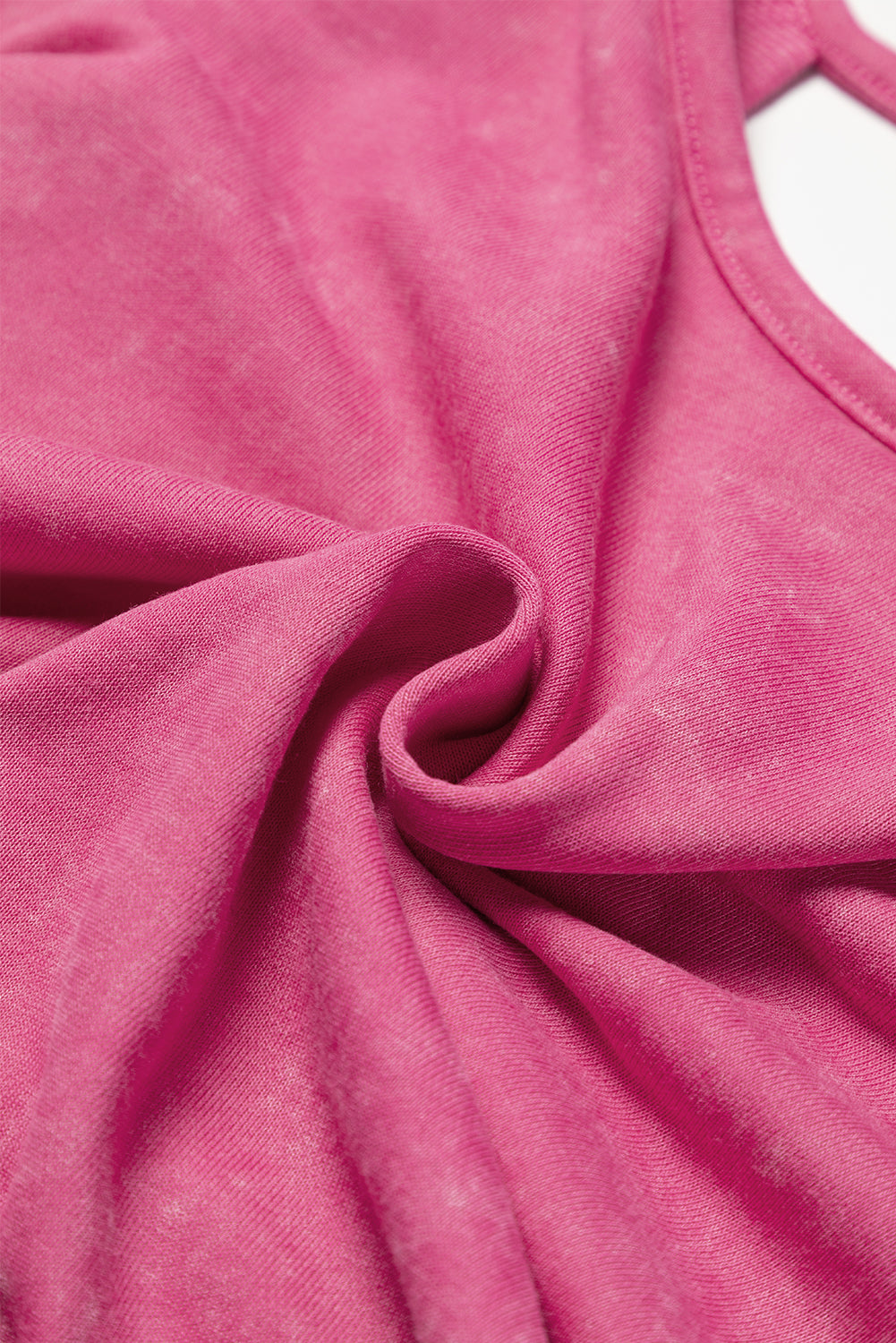 Rose Acid Wash V-shape Open Back Sweatshirt