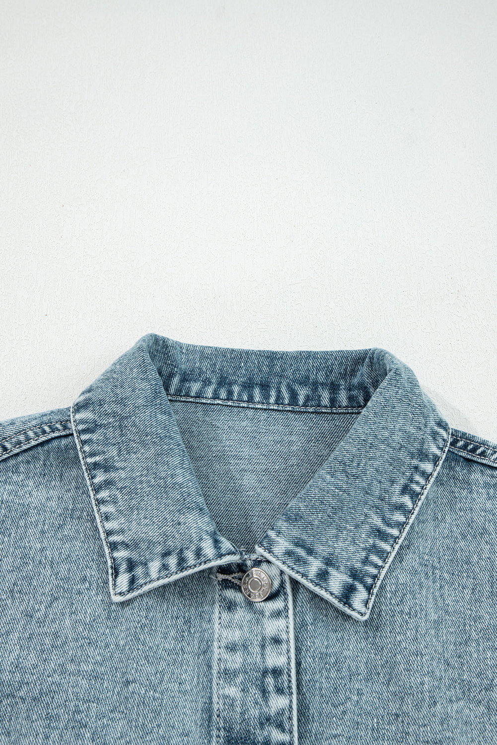 Myosotis Button Flap Pocket Frayed Detail Denim Vest