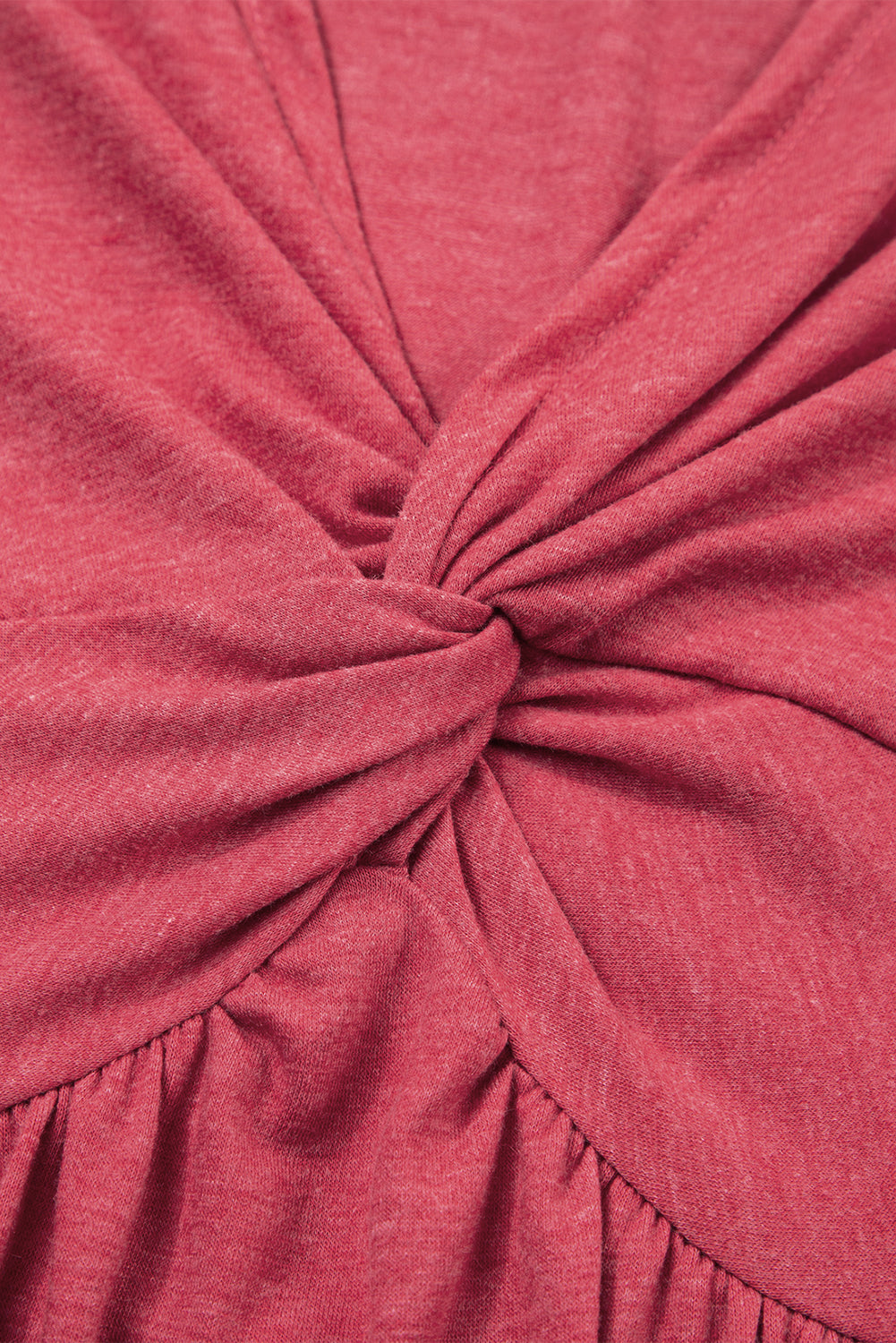 Mineral Red Twisted Bust V Neck Sleeveless Dress