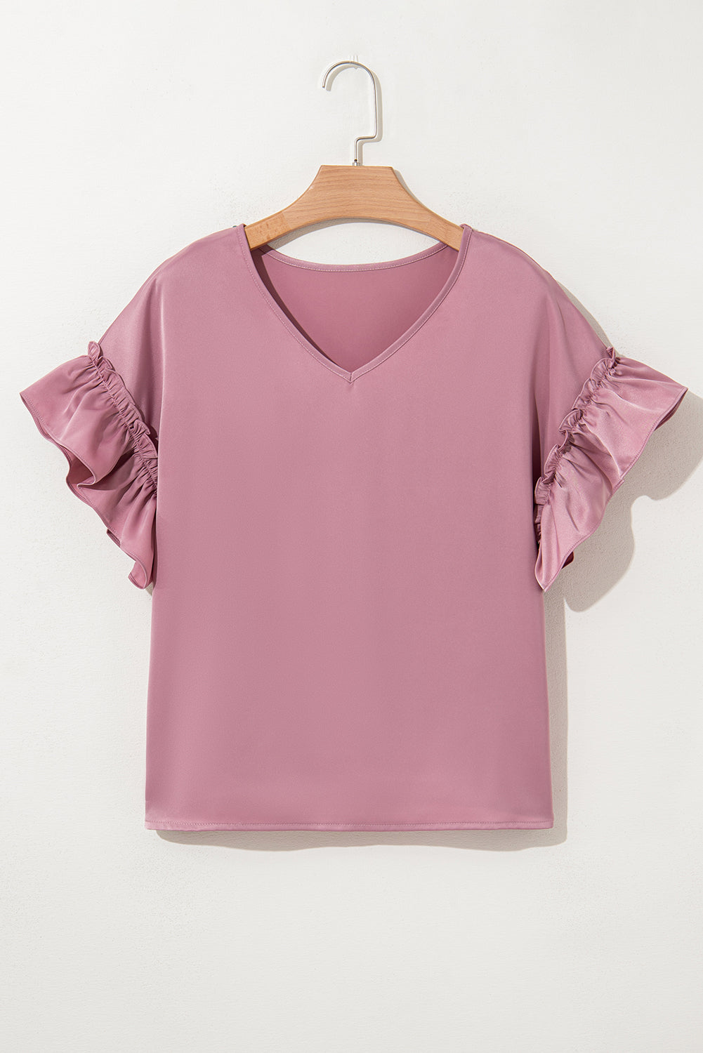 Toadstool Satin Ruffle Sleeve Top