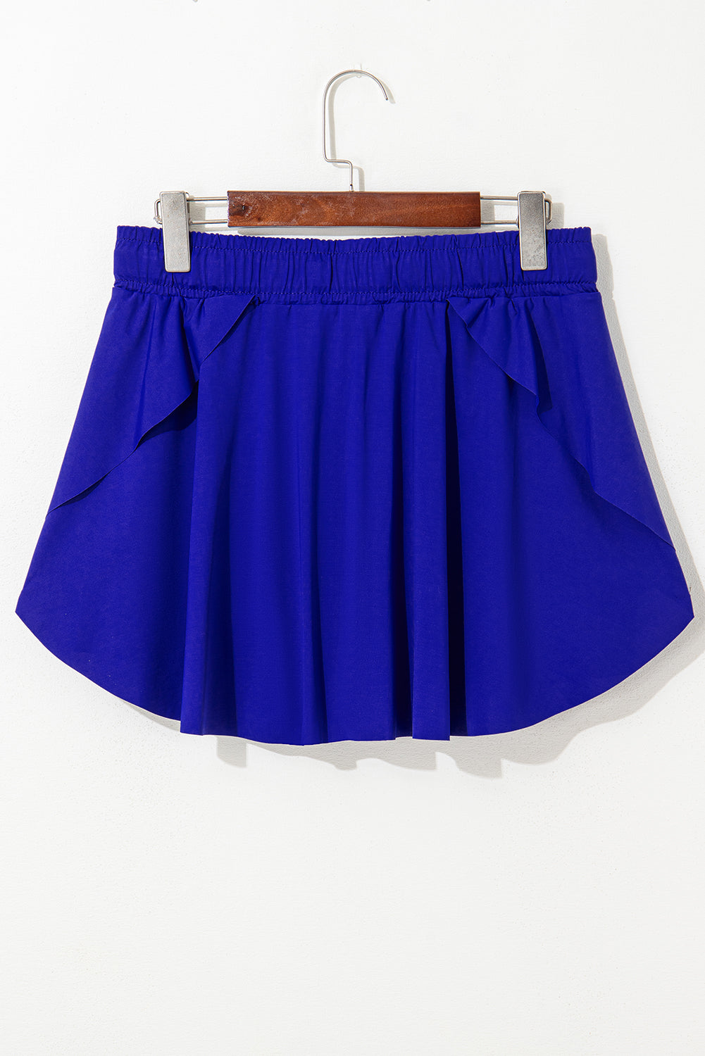 Dark Blue Drawstring Elastic Waistband Lined Tennis Skorts