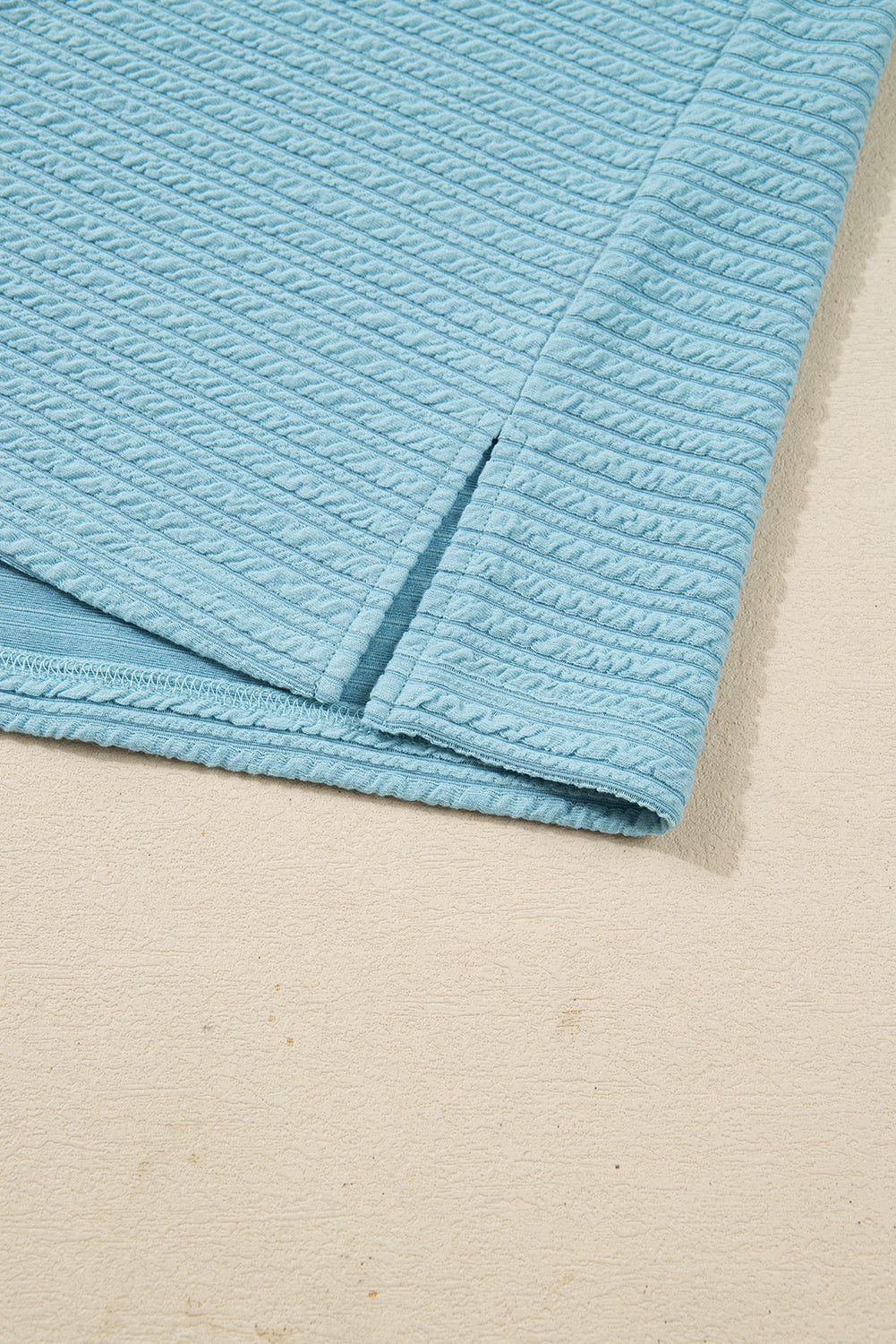 Light Blue Textured Drop Shoulder Plus Size Knit Top