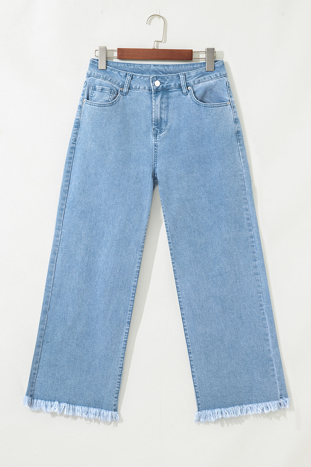 Myosotis Acid Washed High Rise Cropped Wide Leg Jeans