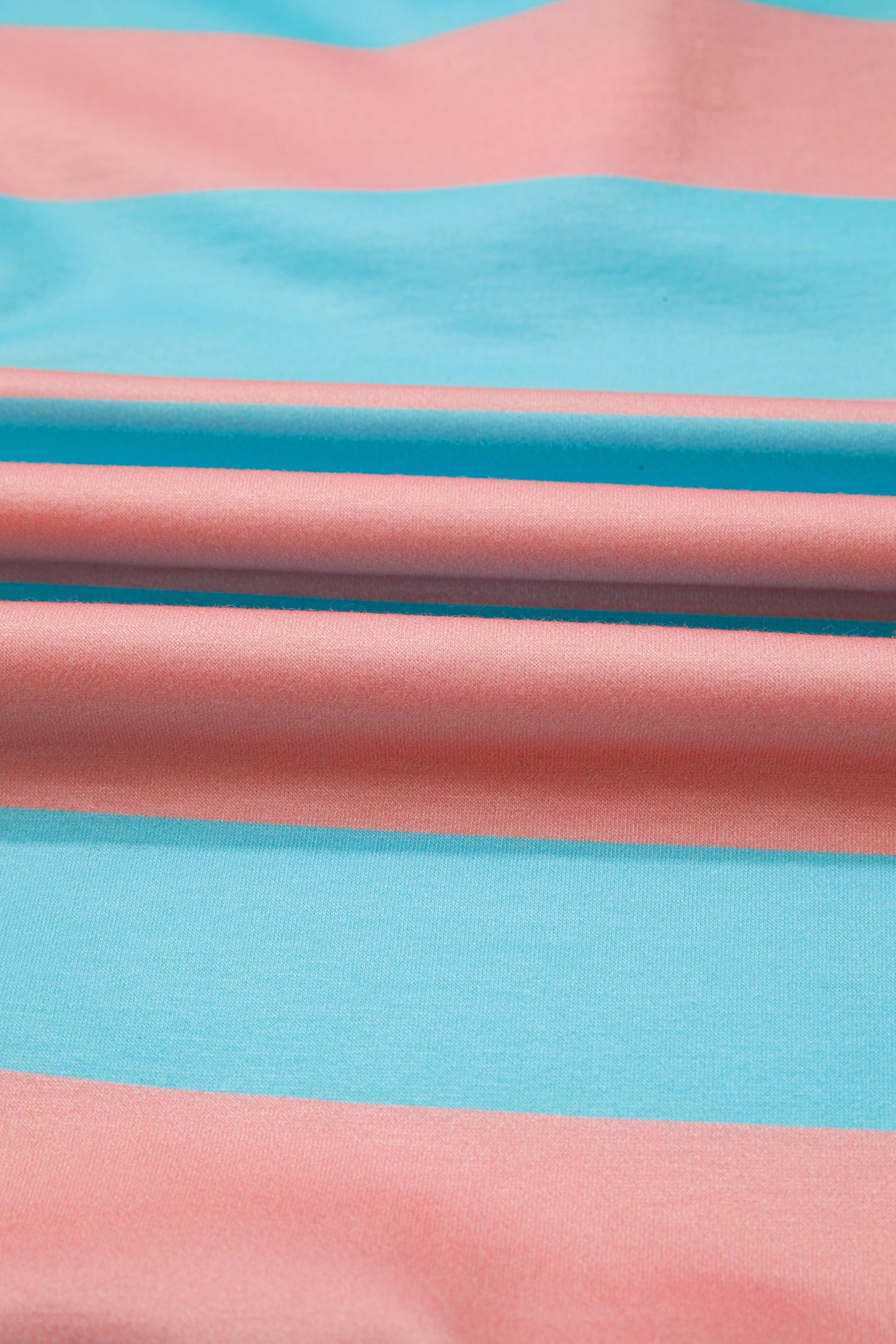 Pink Stripe Colorblock Drop Shoulder Buttoned Collar Side Slit Pullover Top