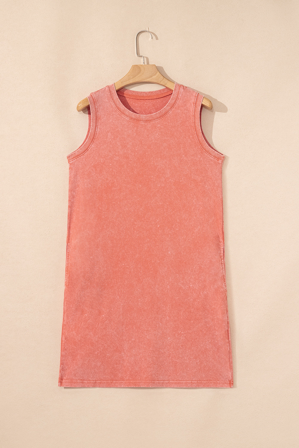 Flamingo Mineral Wash Tank Mini Dress with Pockets