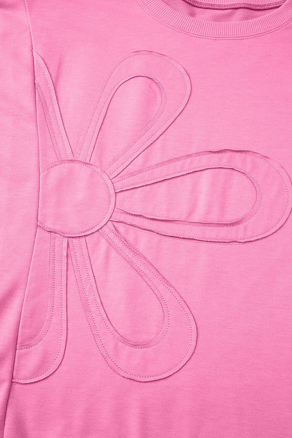 Sachet Pink Floral Patched Half Sleeve Tunic Top