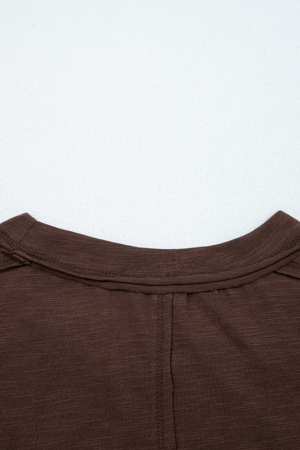 Dark Brown Sheer Lace Patchwork Casual Long Sleeve Tee