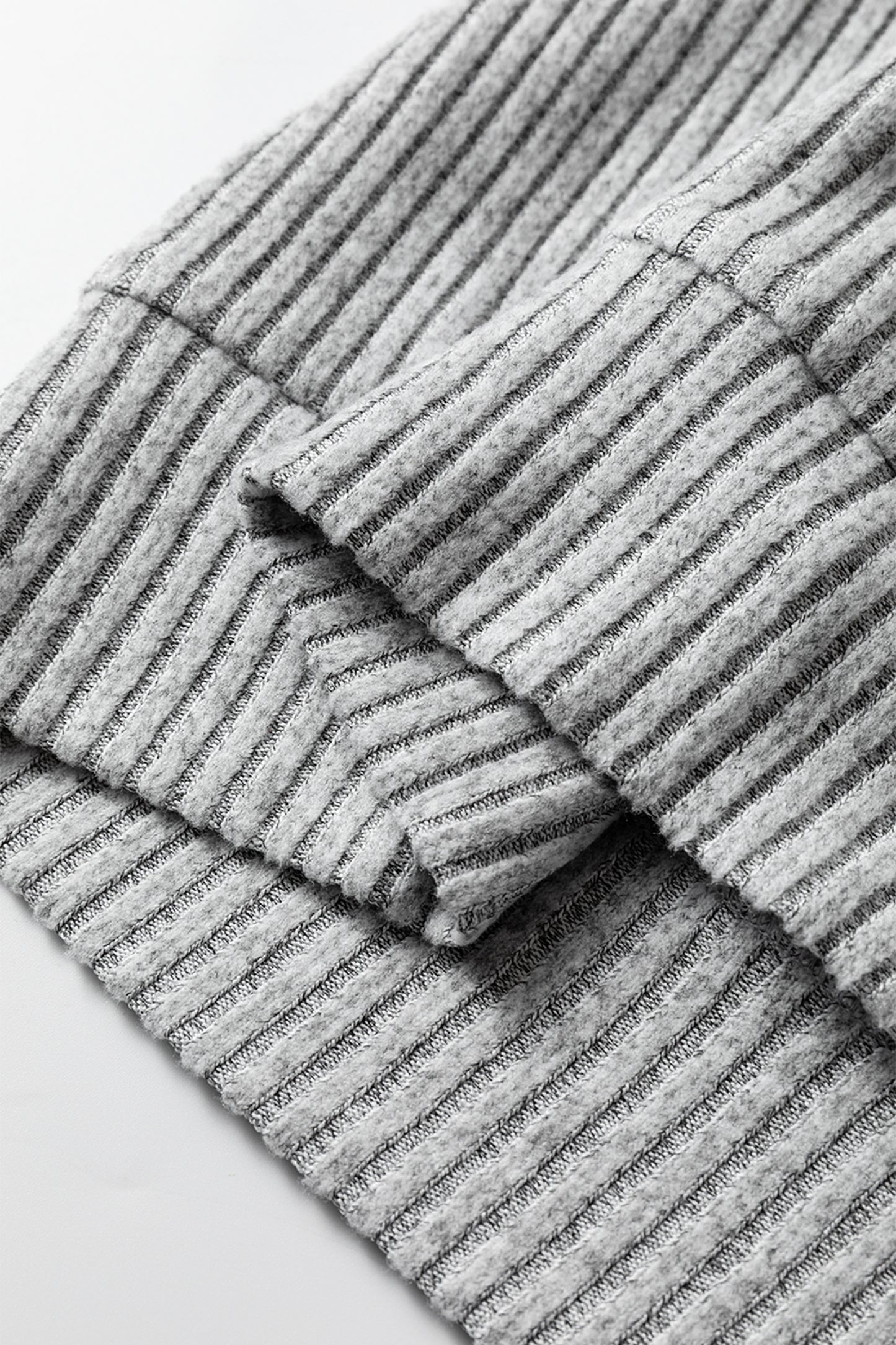 Gray Leopard Print Colorblock Patchwork Ribbed Knit Top