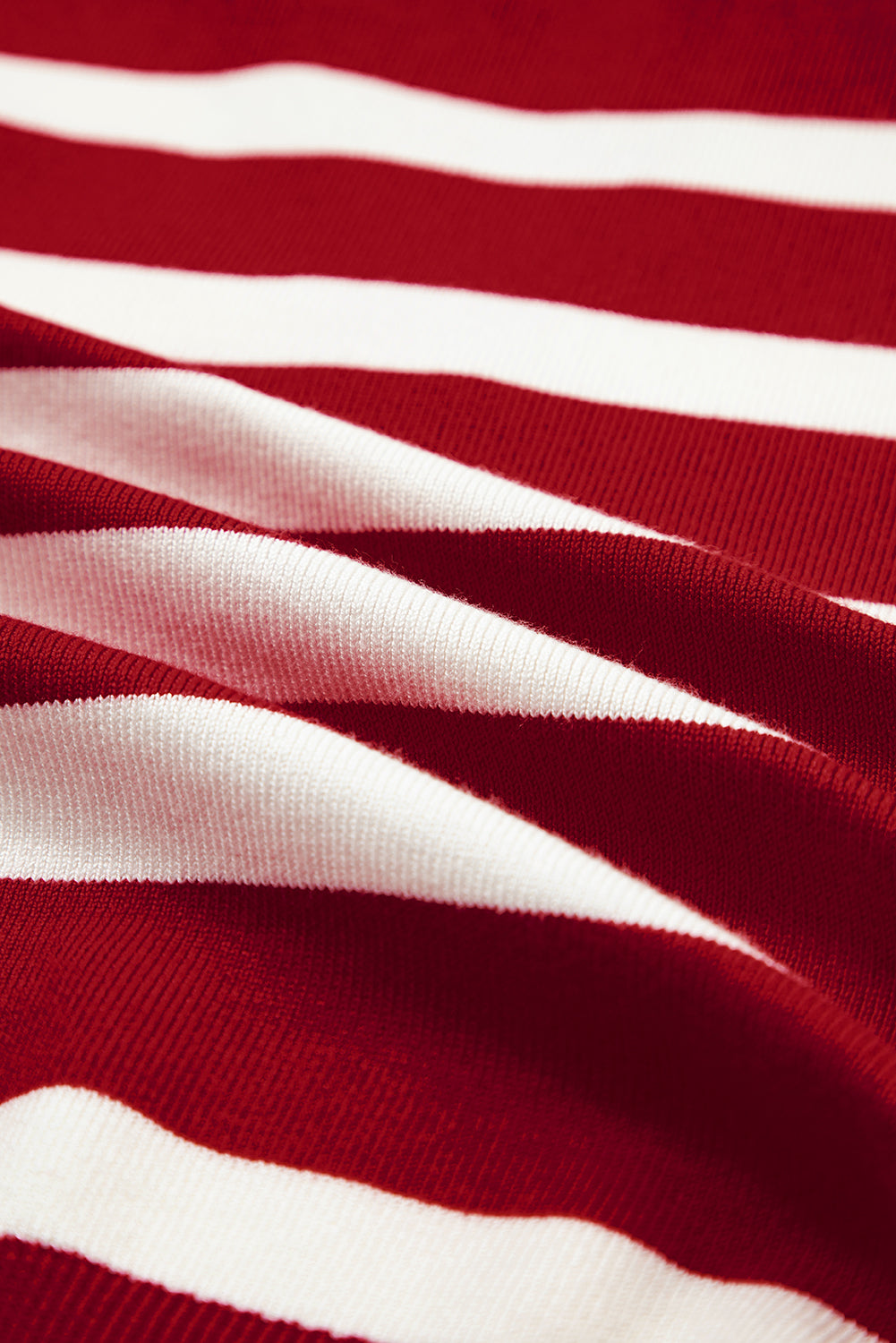 Red Stripe Collared Split Neck Sweater Vest