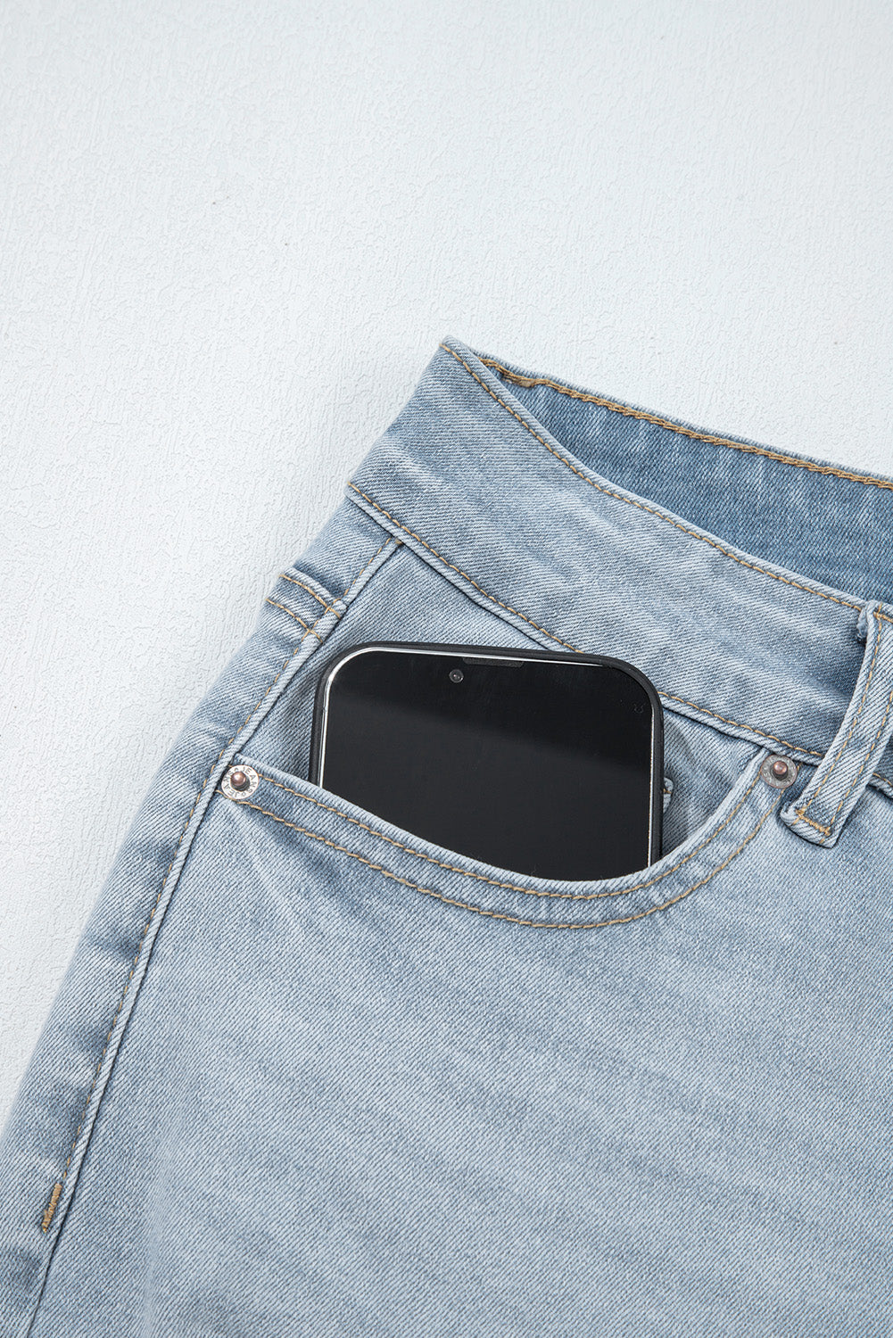 Beau Blue Mid Rise Ankle-Length Distressed Skinny Jeans