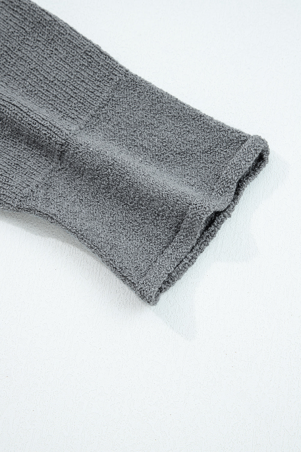 Medium Grey Raw Edge Uneven Hem Patchwork Drop Shoulder Sweater