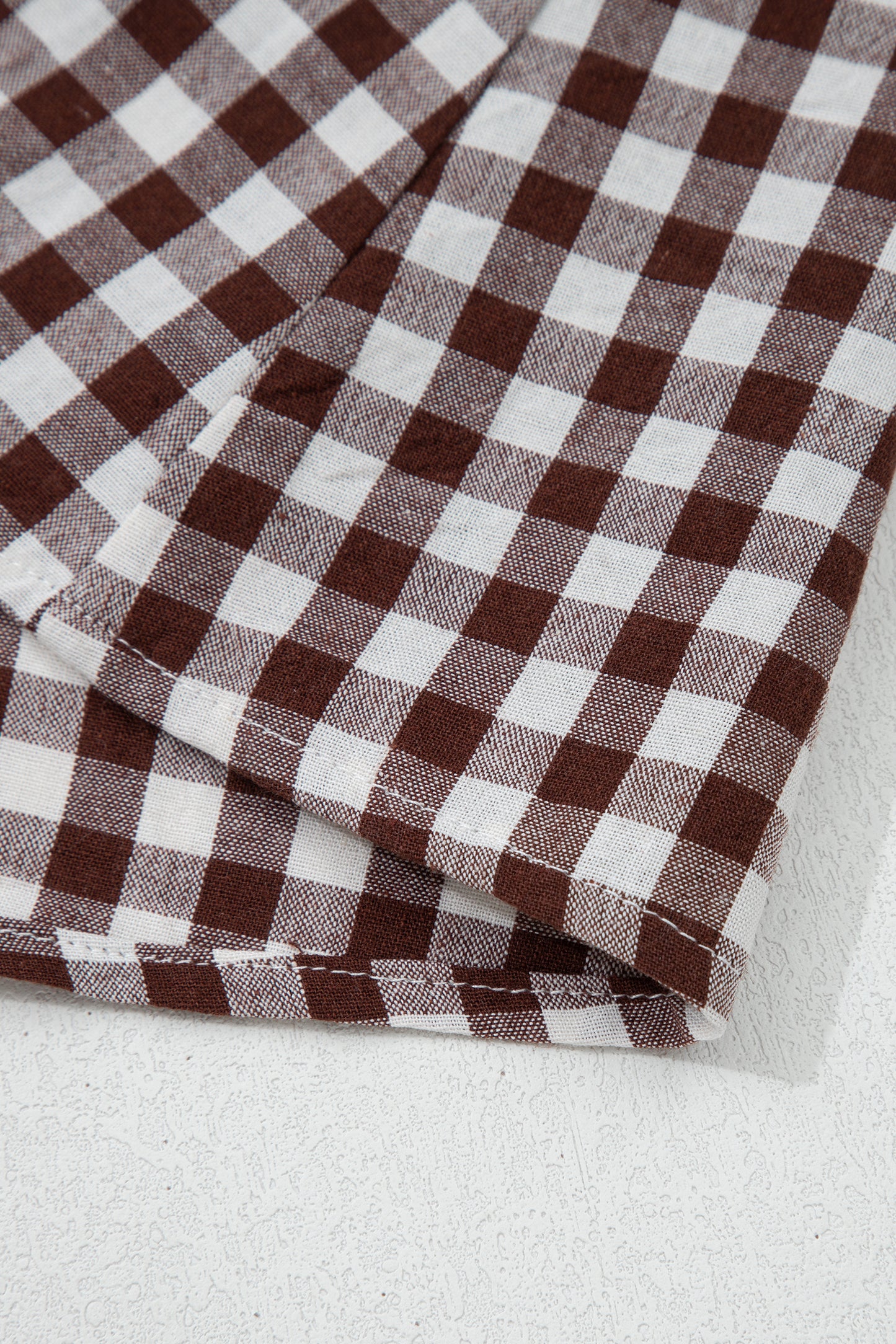 Coffee Plaid Print Full Zipper Cinched Waist Fit Flare Sleeveless Maxi Dress