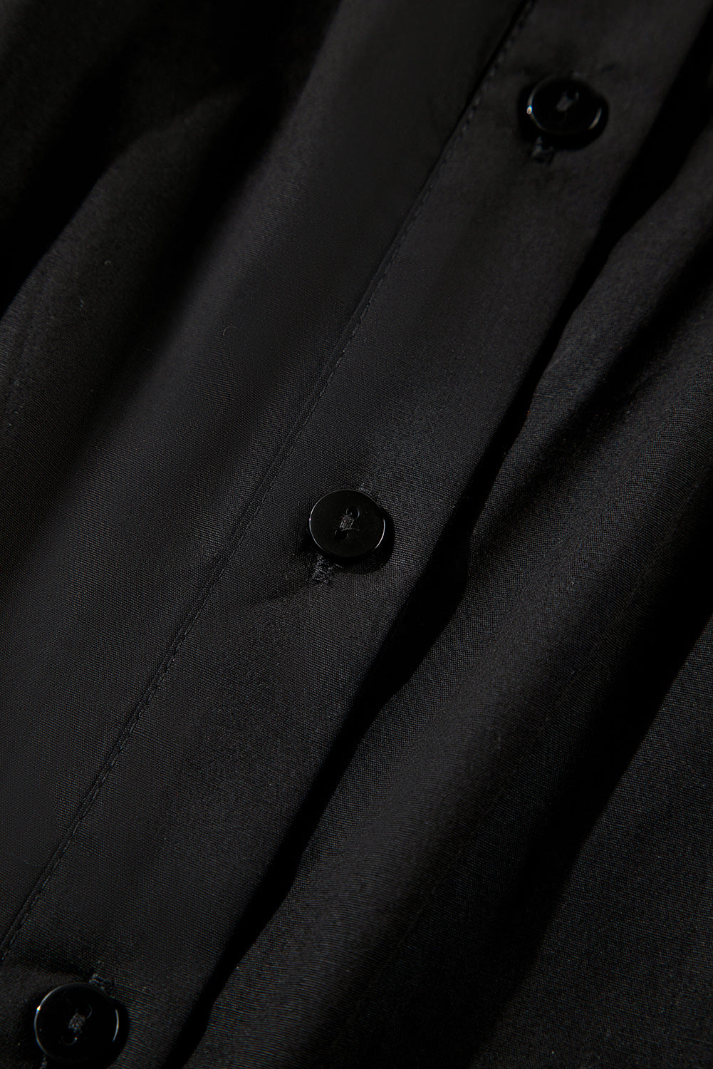 Black Frilly Puff Sleeve Stylish Collared Shirt