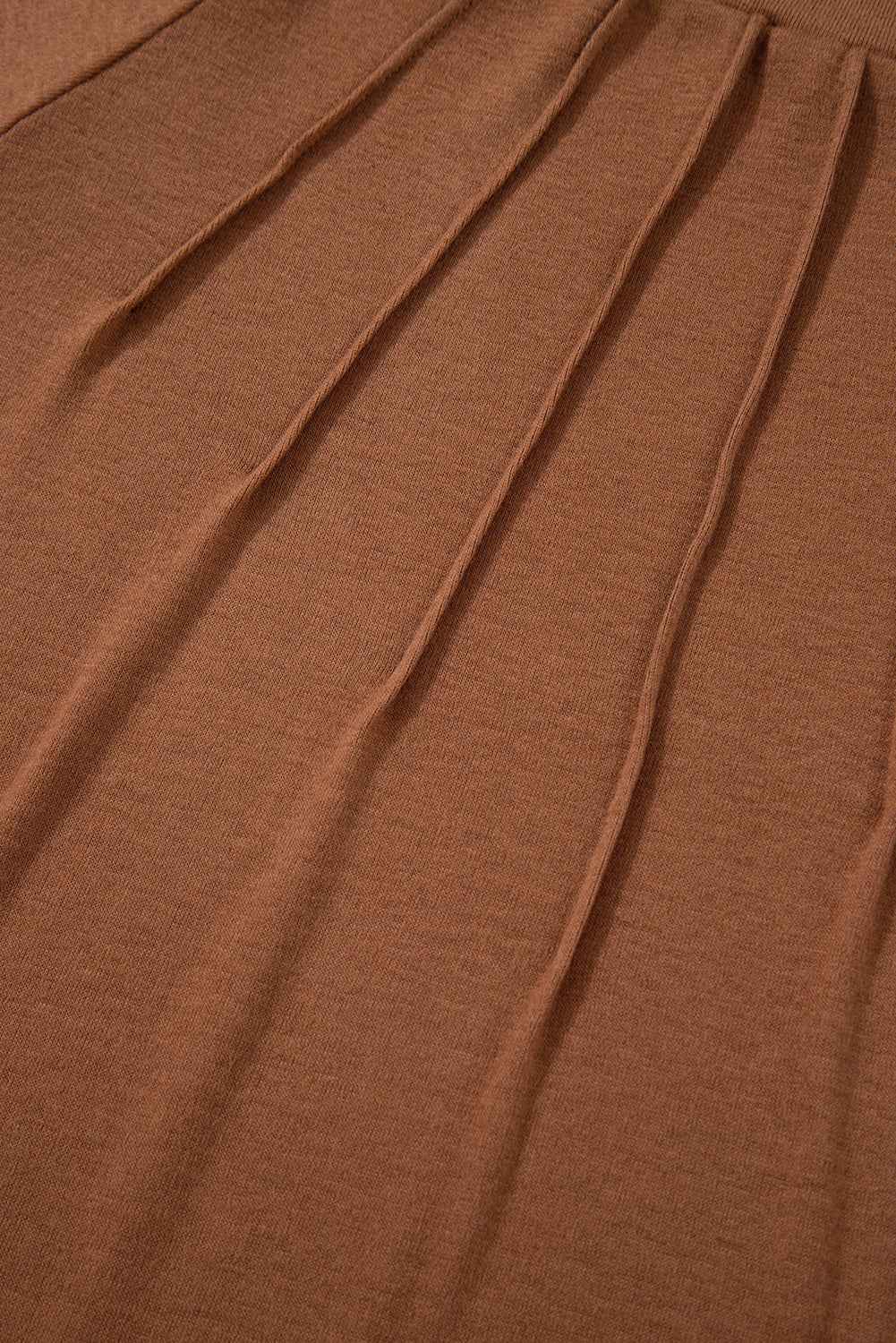 Cinnamon Solid Color Seam Detail Raglan Long Sleeve Top