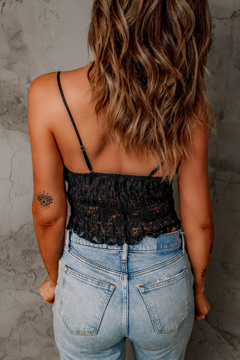 Black Crochet Lace Bralette Crop Top