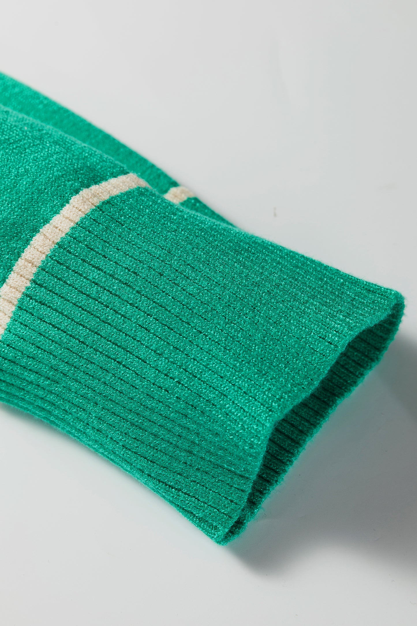 Sea Green Contrast Detail Drop Shoulder Baggy Sweater