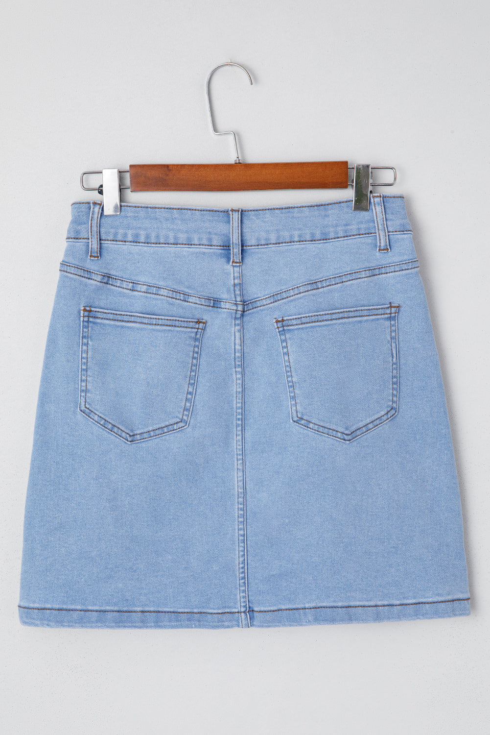 Beau Blue Western Embroidered Denim Mini Skirt