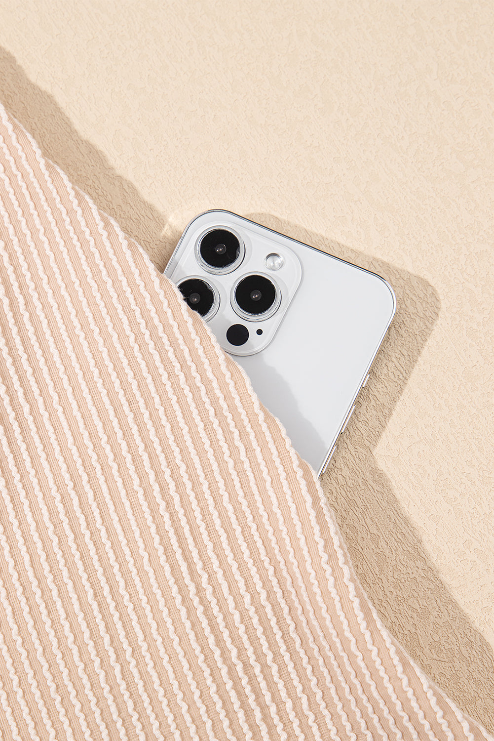 Parchment Corded Knit Crew Neck Puff Sleeve Shift Mini Dress