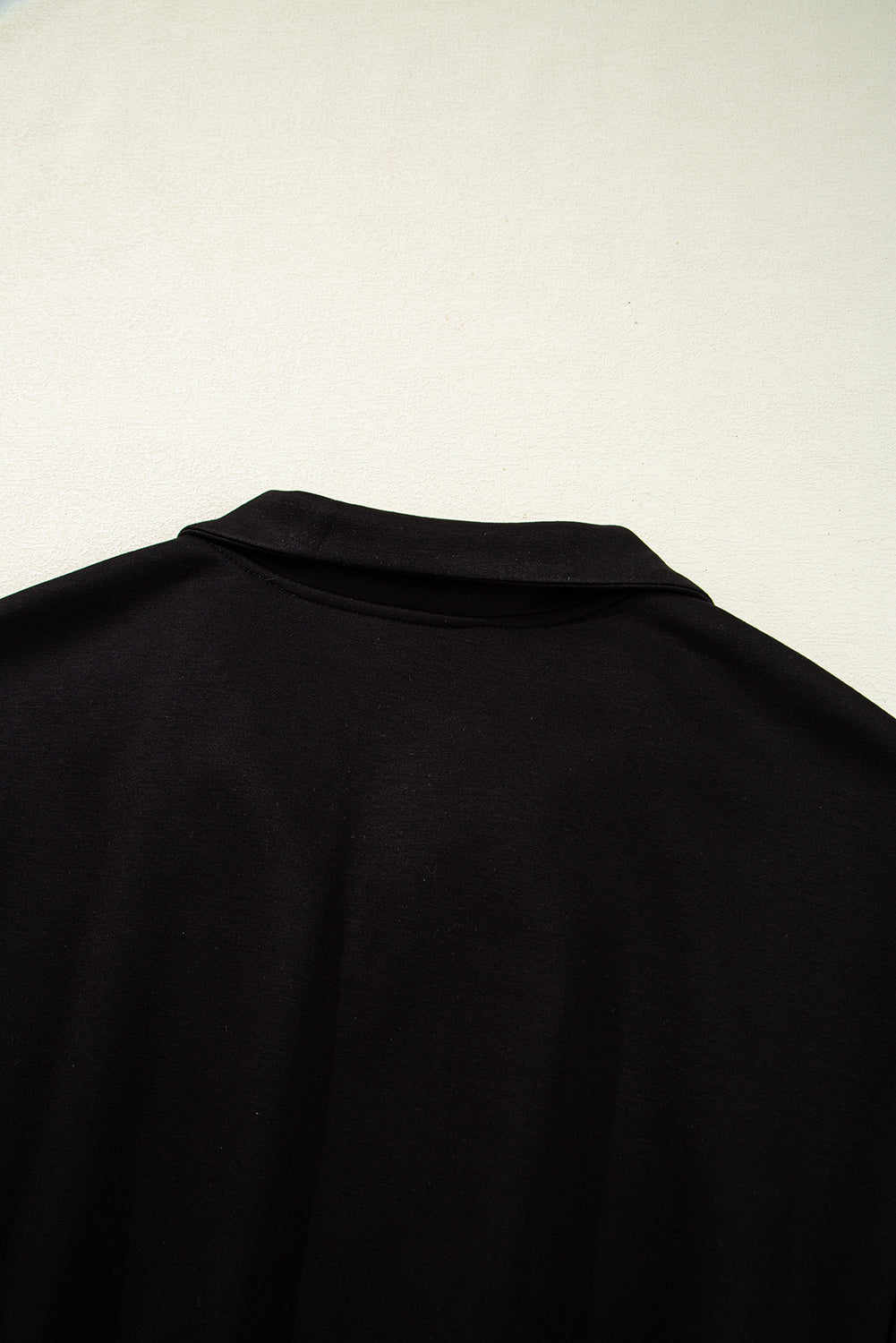 Black Contrast Collar Patchwork Zip Front Romper