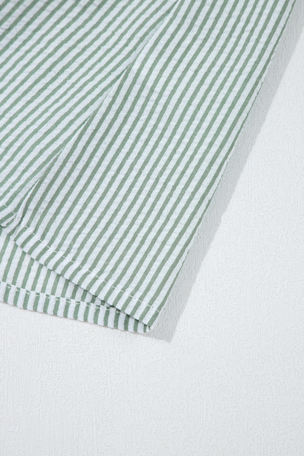 Green Stripe Lace Patchwork Crew Neck Tank Top