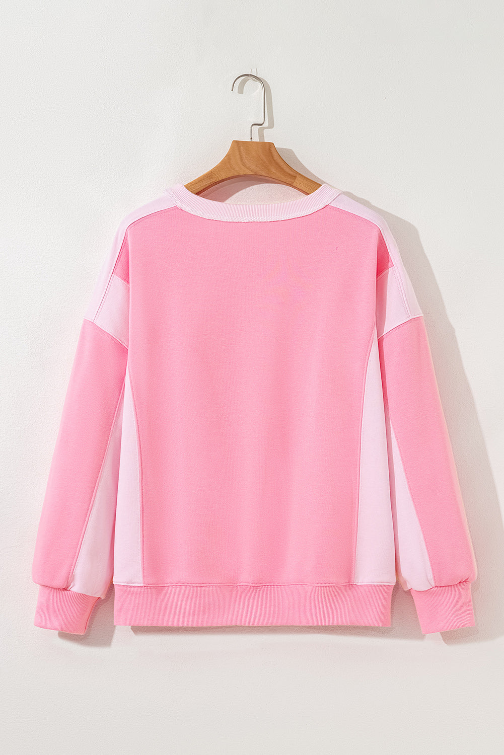 Bonbon 2-tone Color Block Patchwork Drop Shoulder Sweatshirt