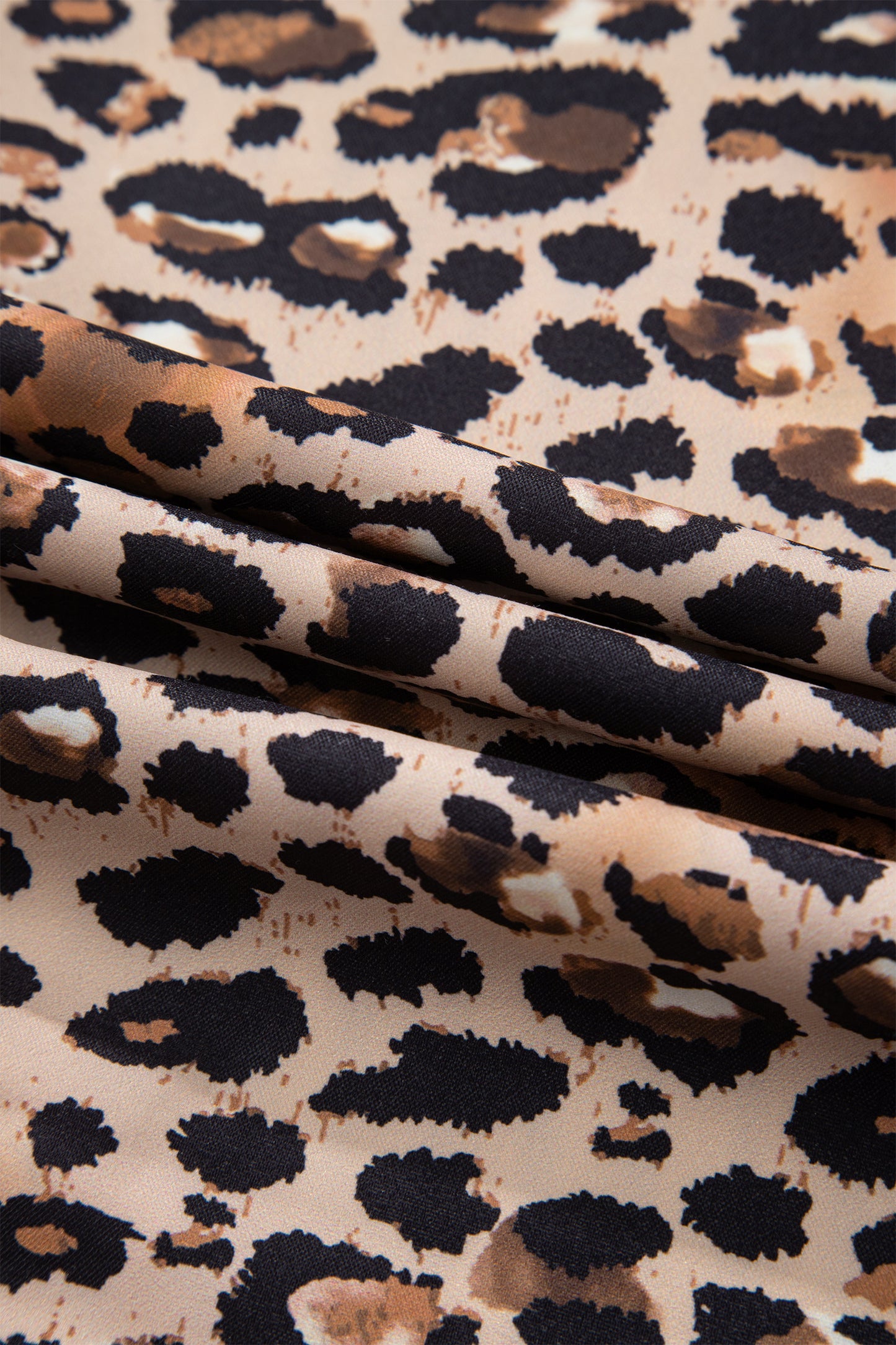 Sky Blue Stripe Contrast Leopard Patchwork Long Shirt Dress with Slits