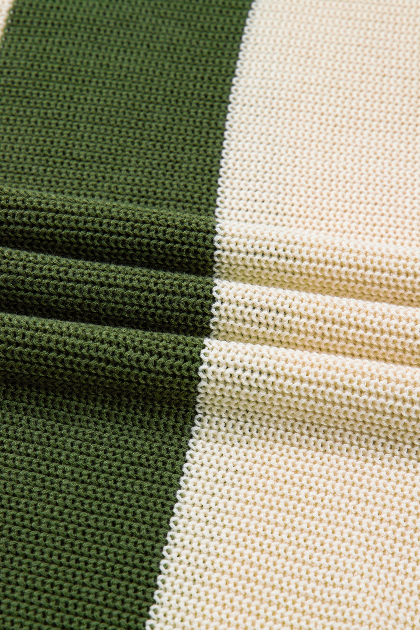 Green Stripe Colorblock Notched Neck Plus Size Sweater