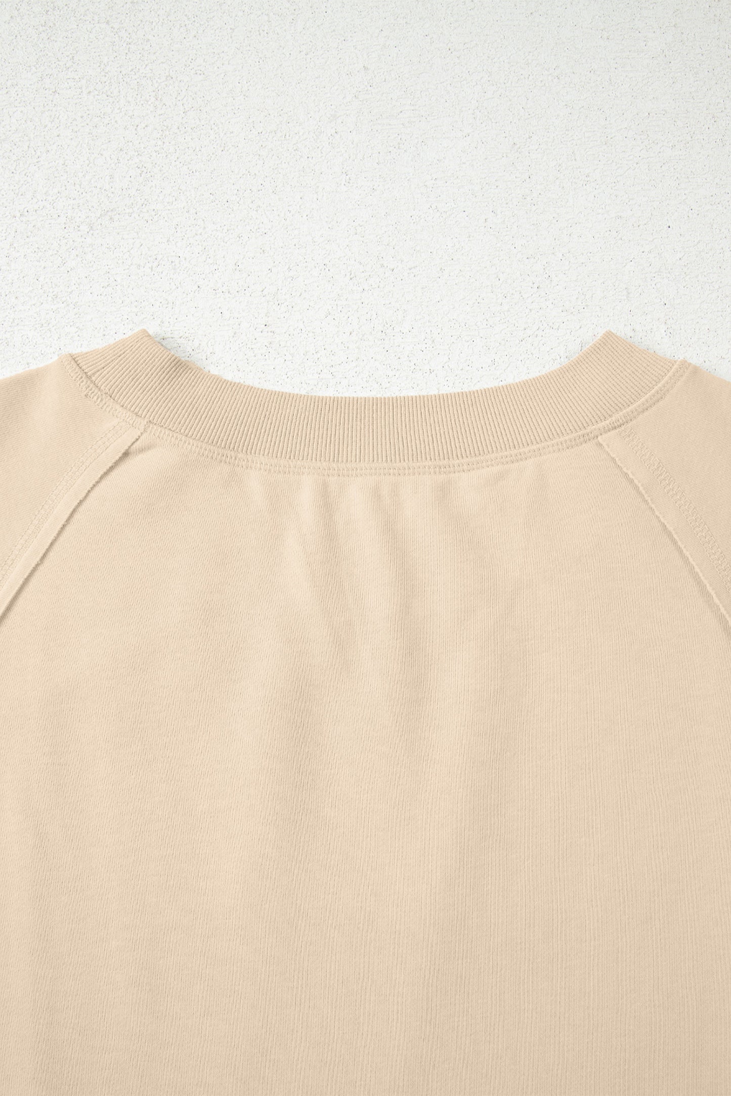 Orchid Petal Solid Color Raw Seam Patchwork Baggy Sweatshirt