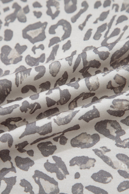 Brown Leopard Print Patchwork Crew Neck Sweatshirt